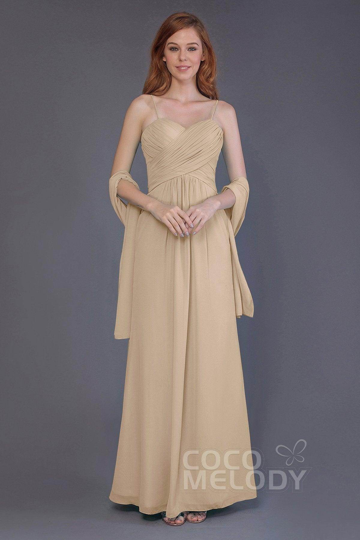 Sheath-Column Floor Length Chiffon Bridesmaid Dress PR3544
