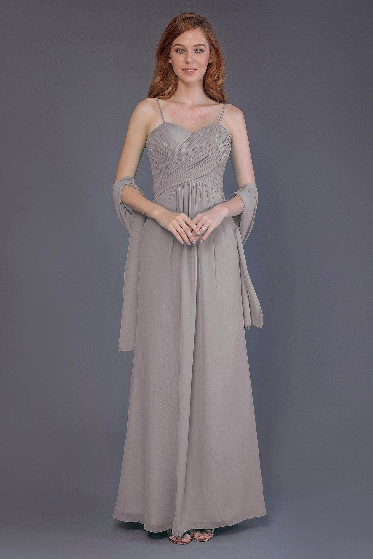 Sheath-Column Floor Length Chiffon Bridesmaid Dress PR3544