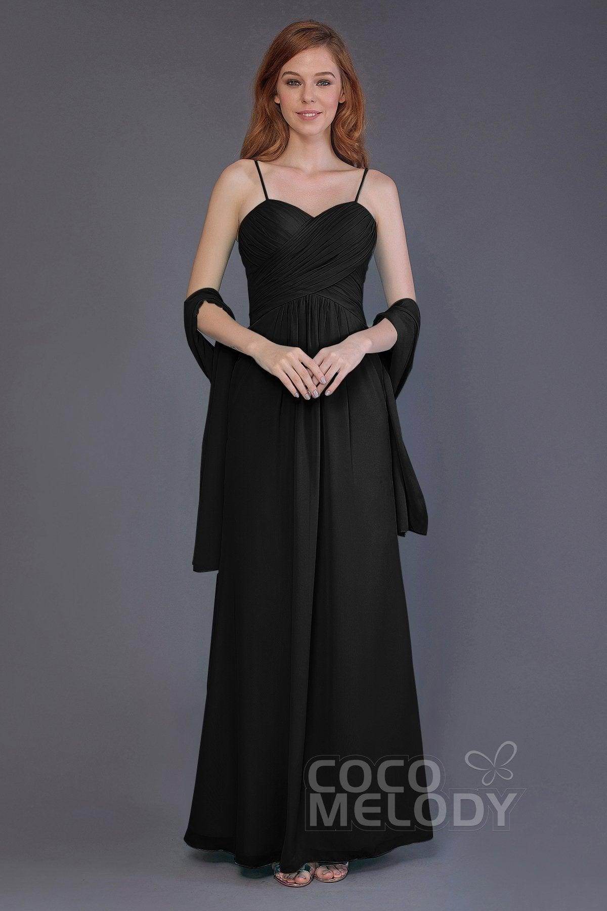 Sheath-Column Floor Length Chiffon Bridesmaid Dress PR3544
