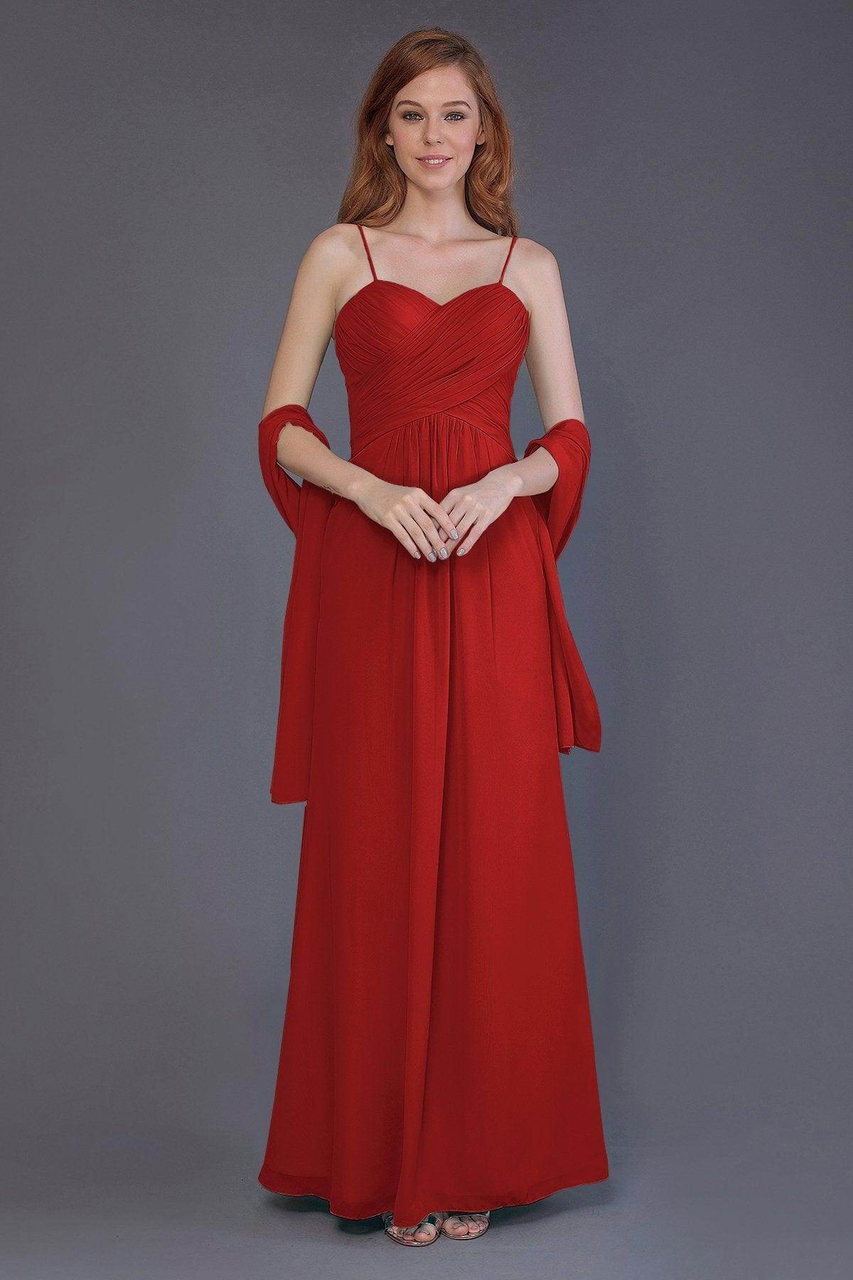 Sheath-Column Floor Length Chiffon Bridesmaid Dress PR3544