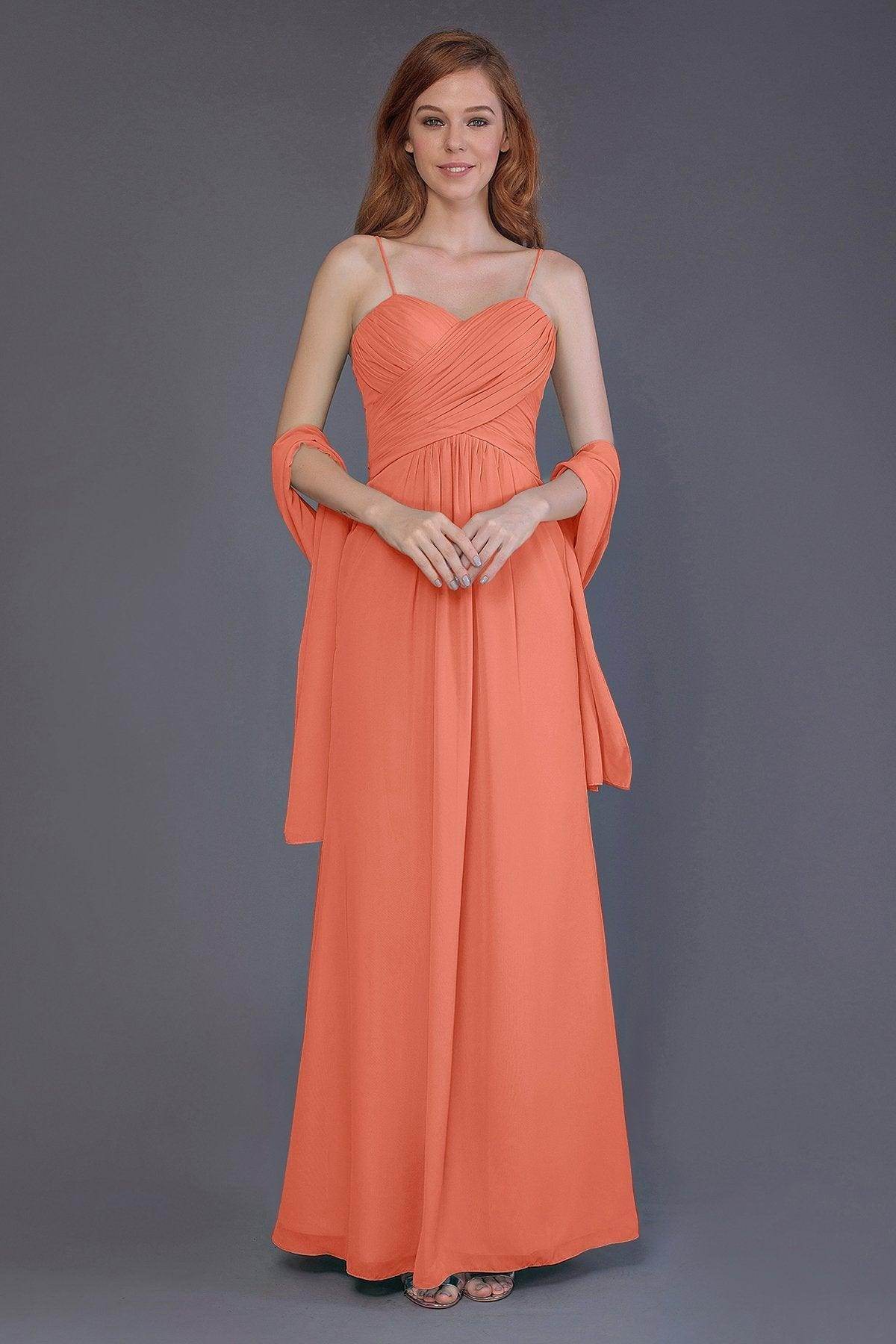Sheath-Column Floor Length Chiffon Bridesmaid Dress PR3544