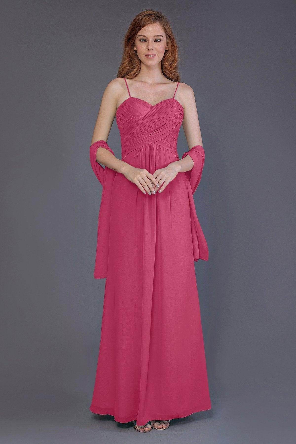 Sheath-Column Floor Length Chiffon Bridesmaid Dress PR3544