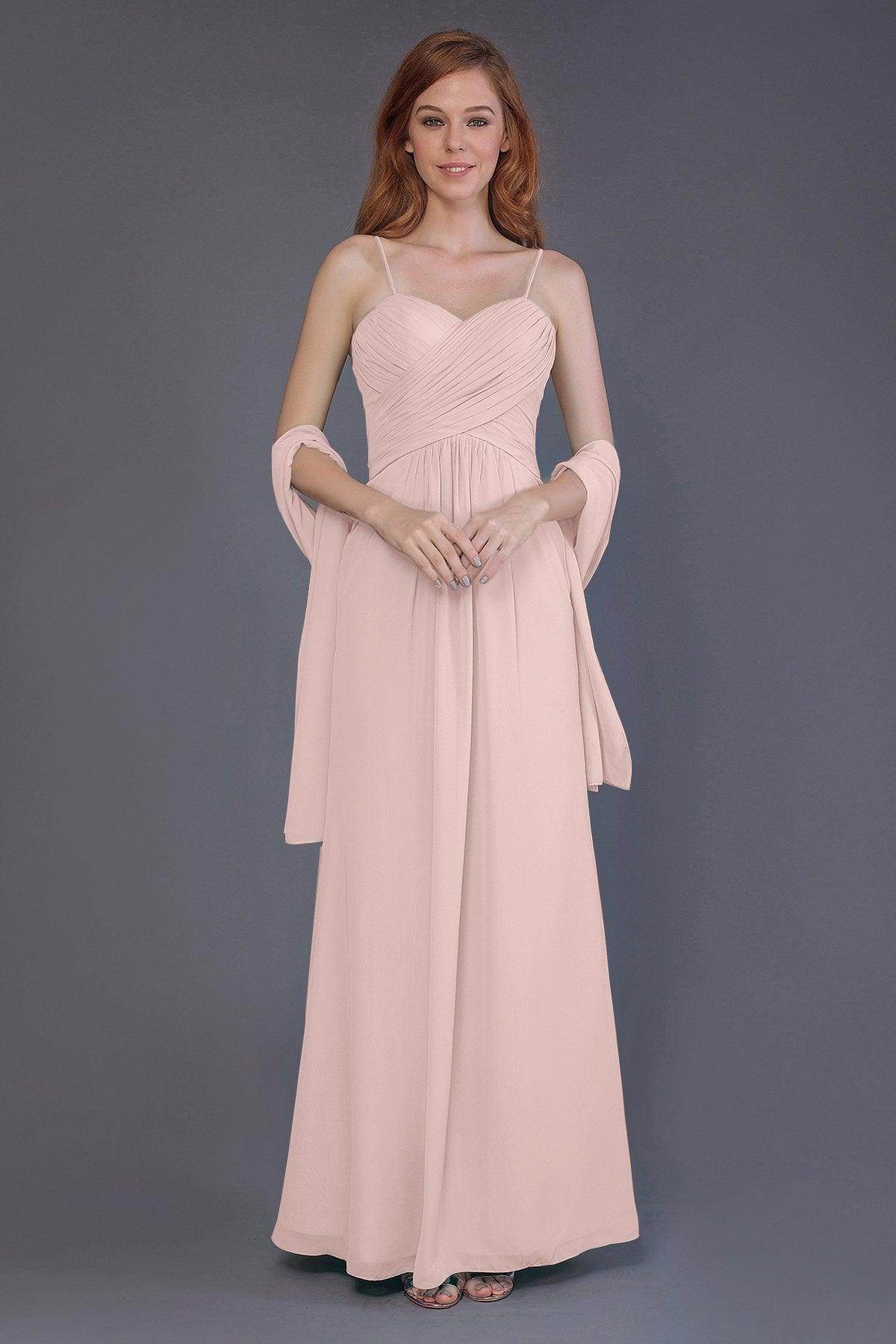 Sheath-Column Floor Length Chiffon Bridesmaid Dress PR3544