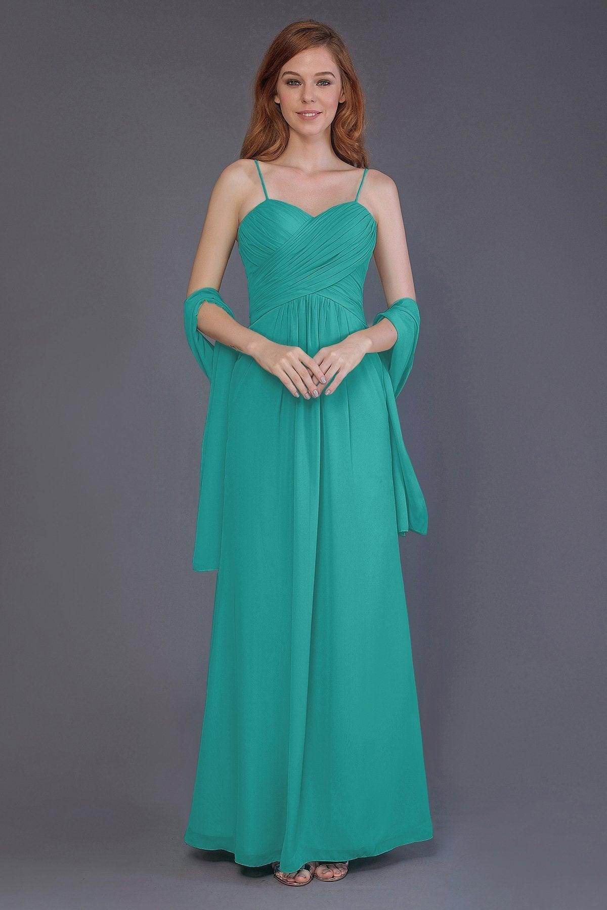 Sheath-Column Floor Length Chiffon Bridesmaid Dress PR3544