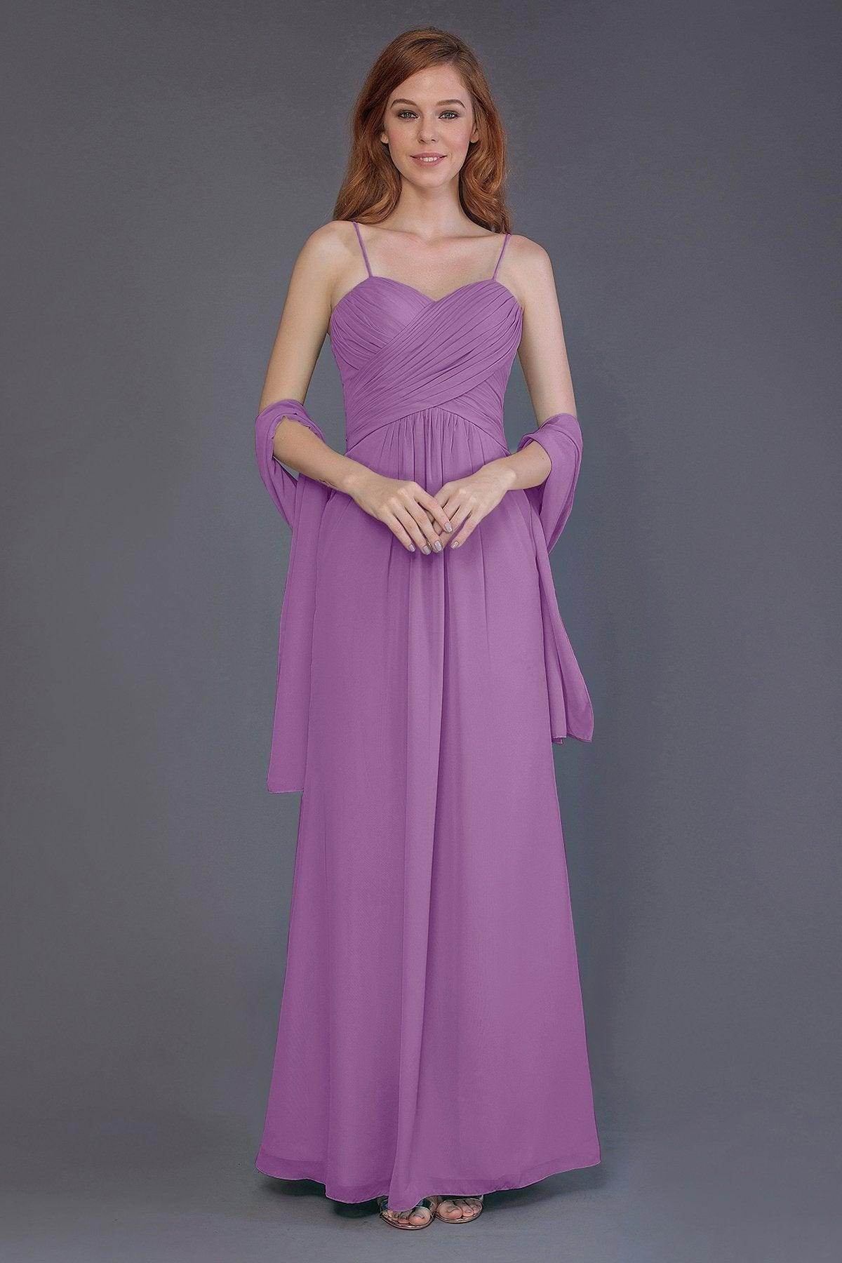 Sheath-Column Floor Length Chiffon Bridesmaid Dress PR3544