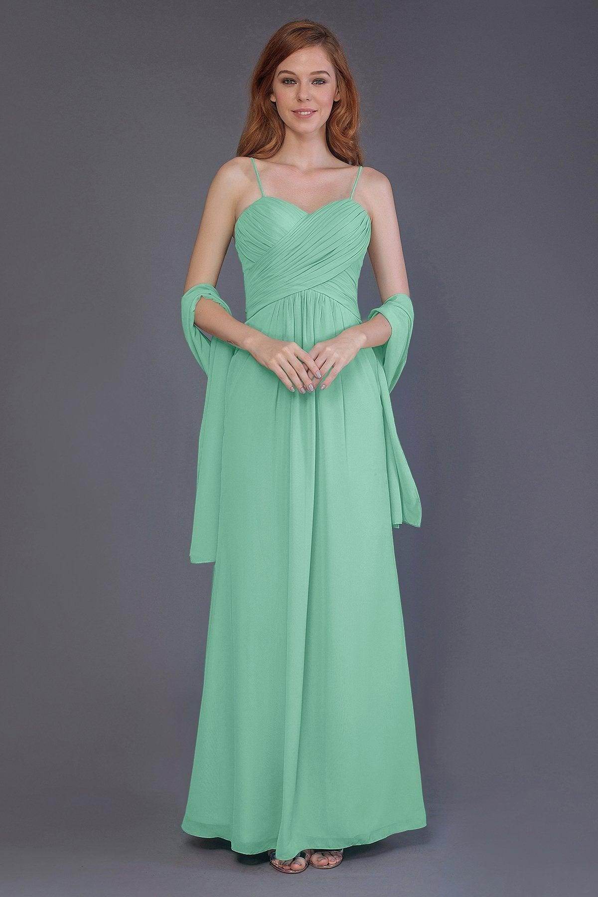 Sheath-Column Floor Length Chiffon Bridesmaid Dress PR3544