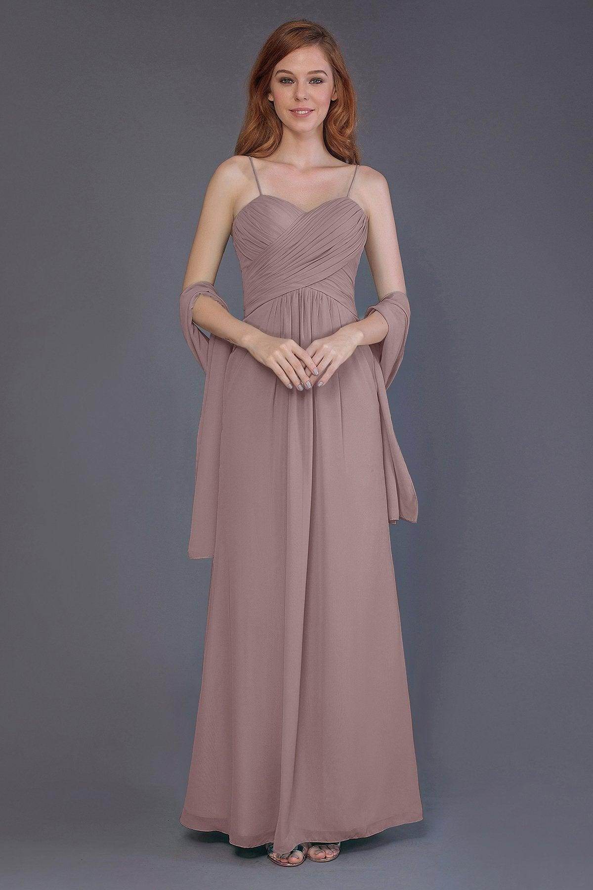 Sheath-Column Floor Length Chiffon Bridesmaid Dress PR3544