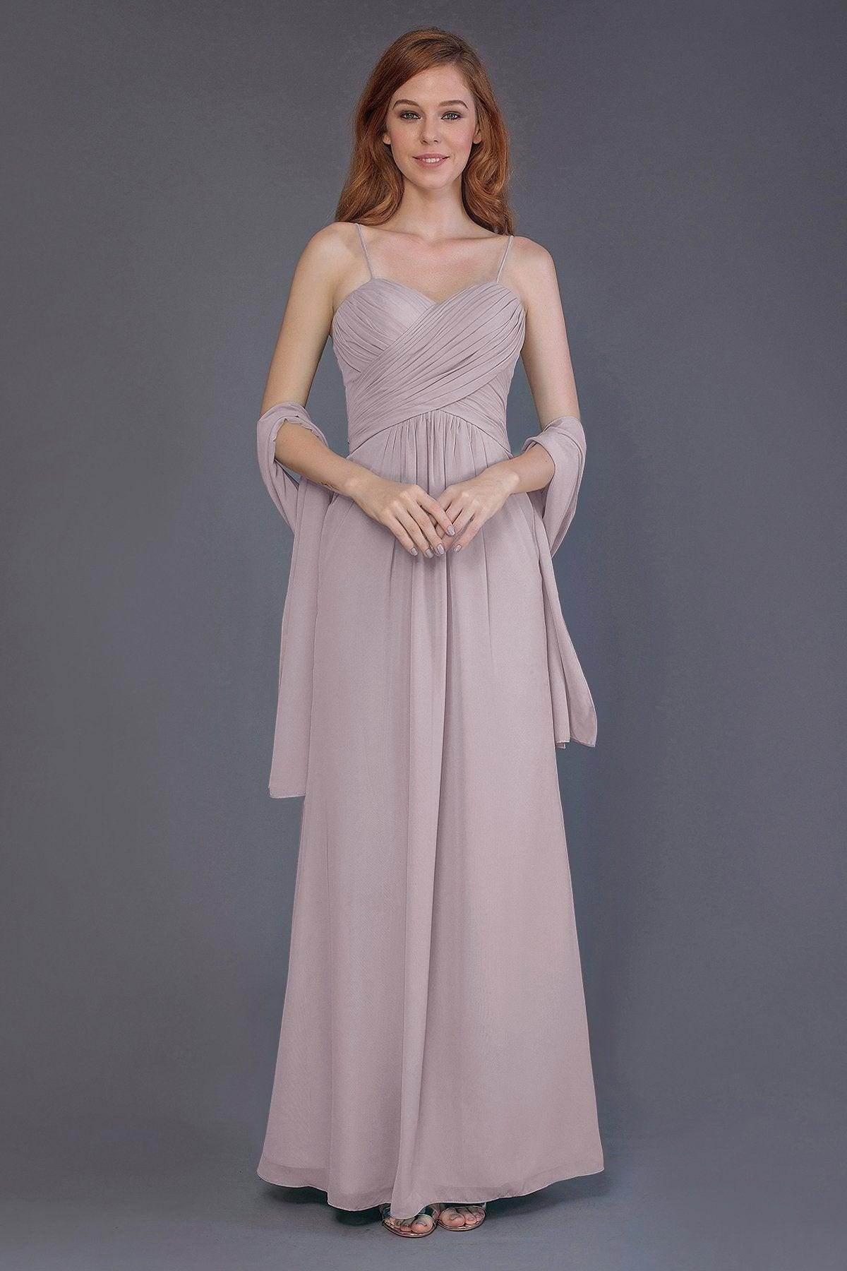 Sheath-Column Floor Length Chiffon Bridesmaid Dress PR3544