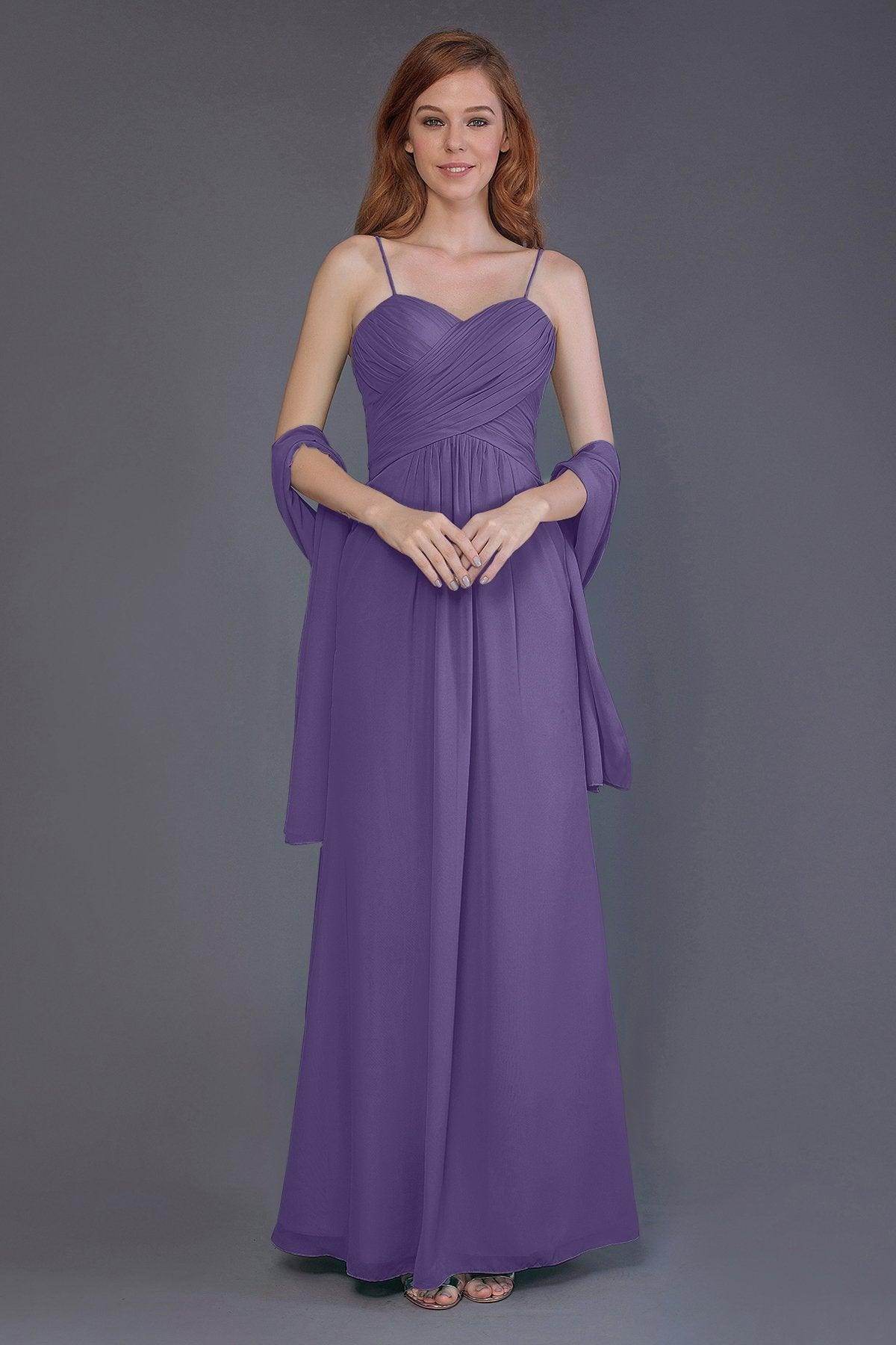 Sheath-Column Floor Length Chiffon Bridesmaid Dress PR3544