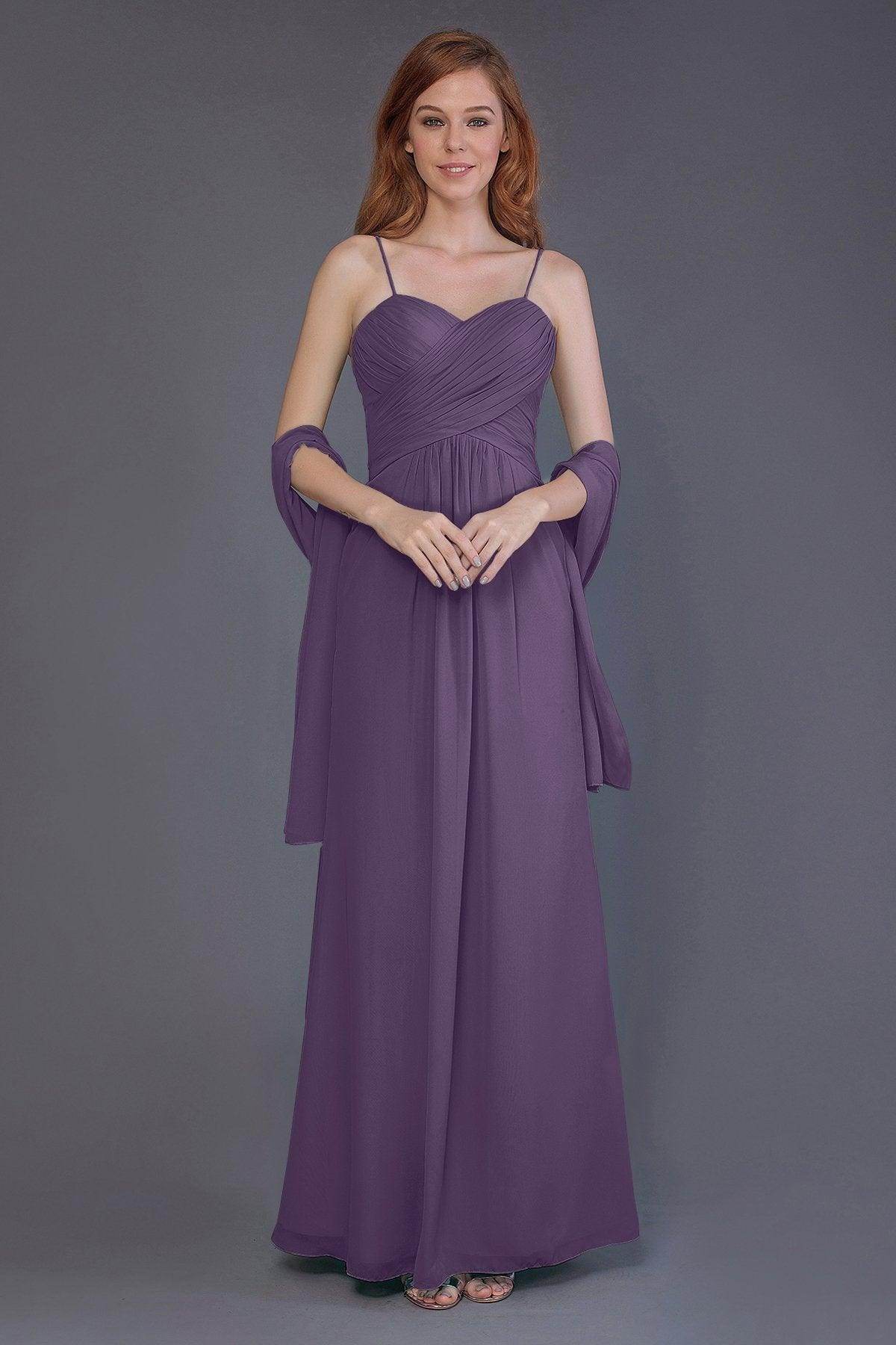 Sheath-Column Floor Length Chiffon Bridesmaid Dress PR3544