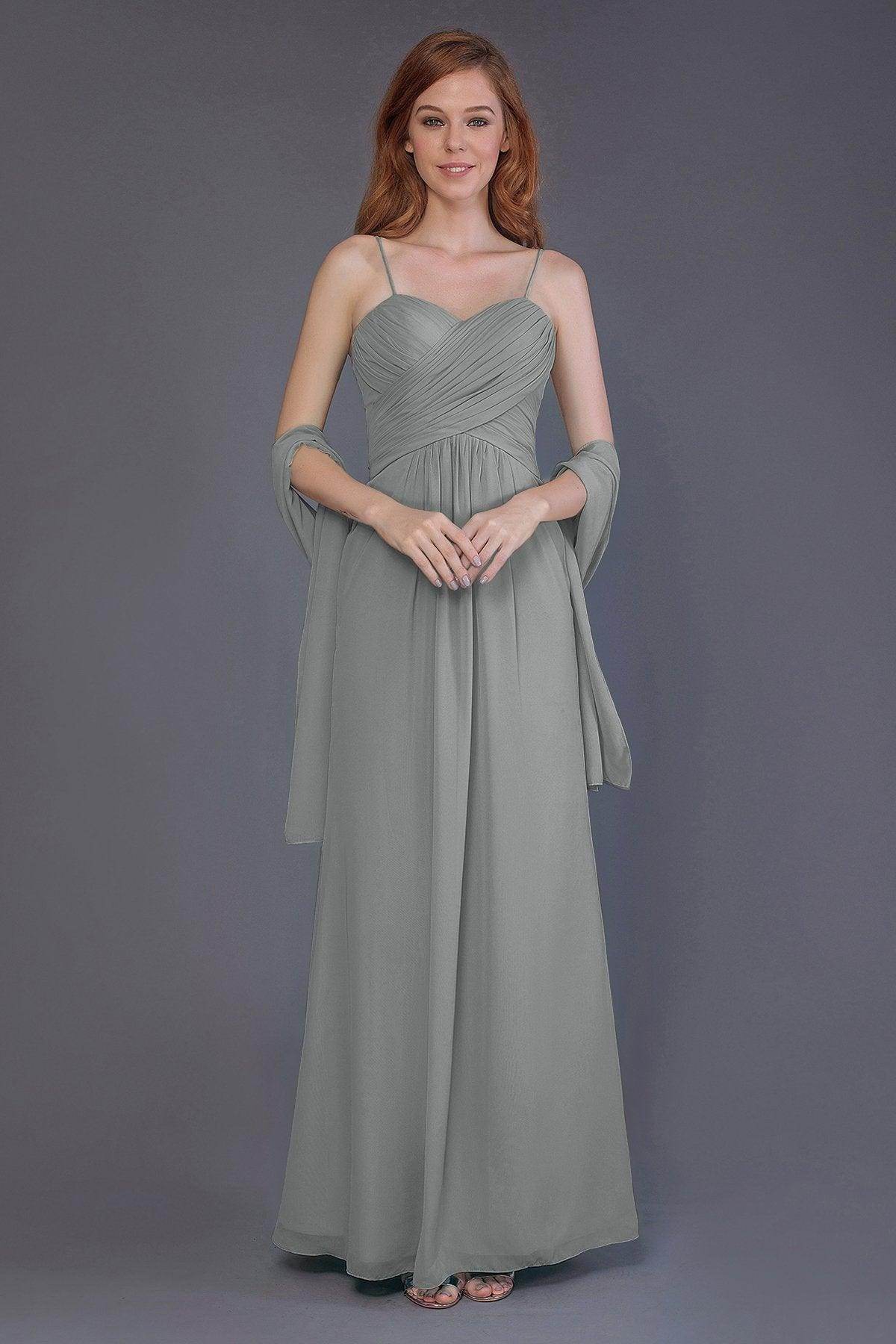 Sheath-Column Floor Length Chiffon Bridesmaid Dress PR3544
