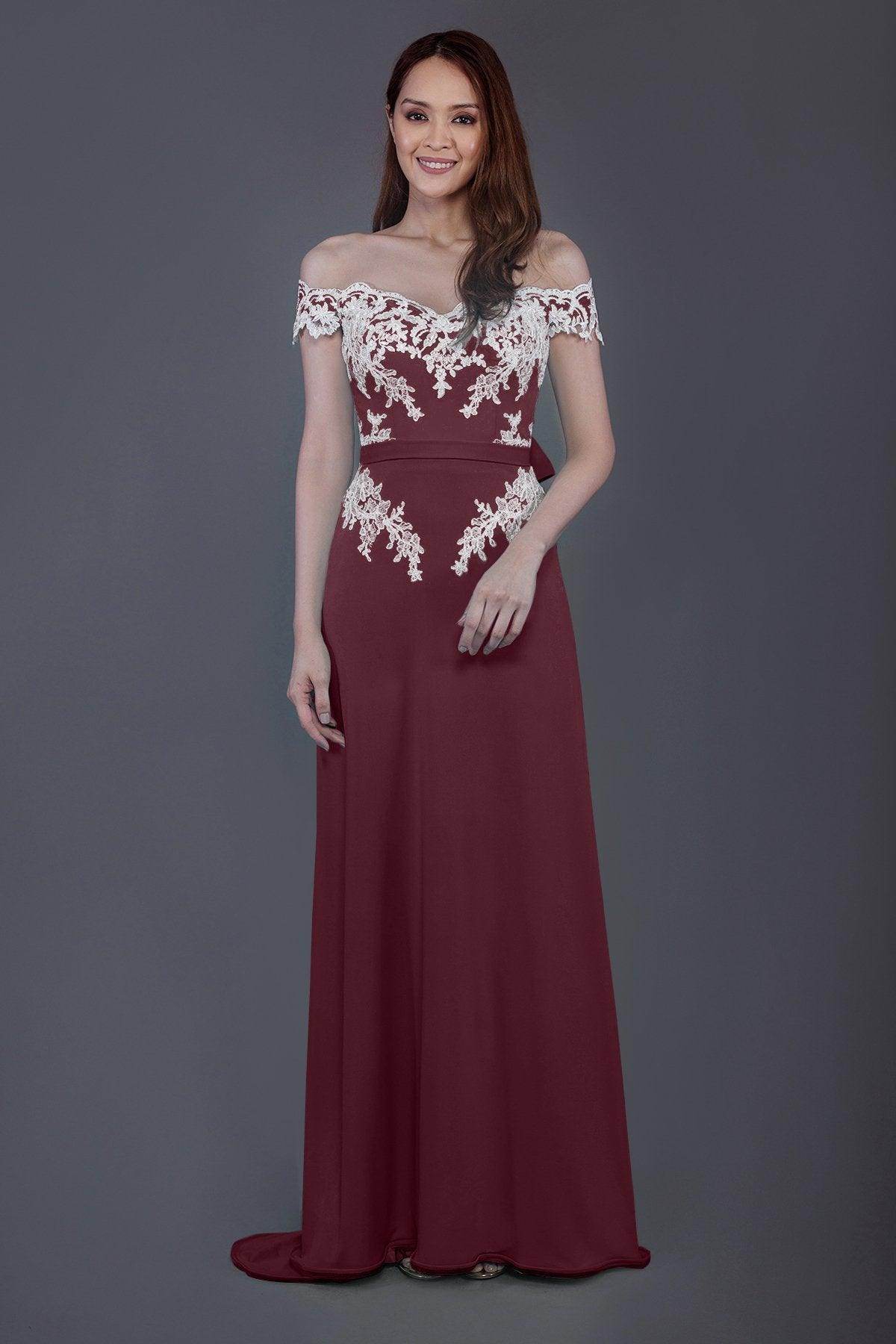 Sheath Sweep Train Knitted Fabric Bridesmaid Dress PR3561