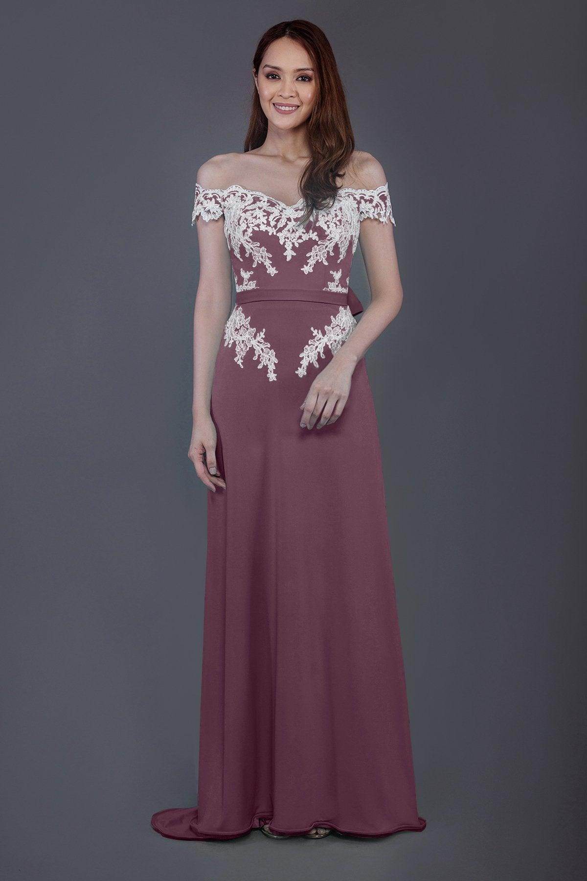 Sheath Sweep Train Knitted Fabric Bridesmaid Dress PR3561