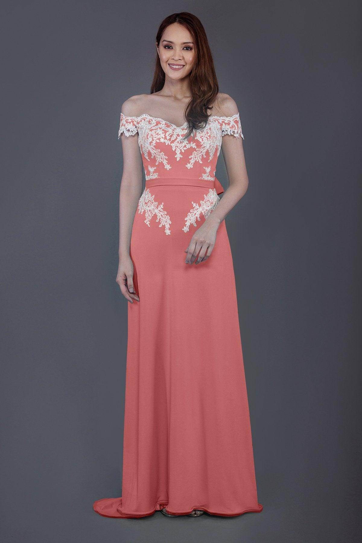 Sheath Sweep Train Knitted Fabric Bridesmaid Dress PR3561