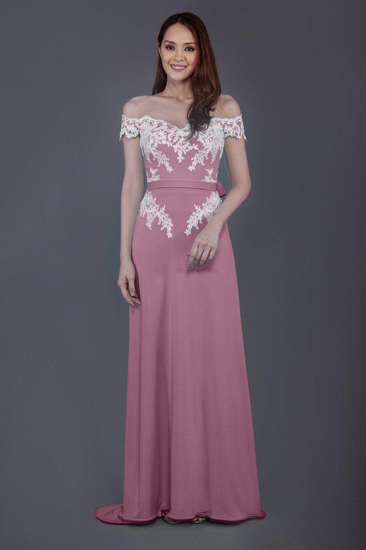 Sheath Sweep Train Knitted Fabric Bridesmaid Dress PR3561