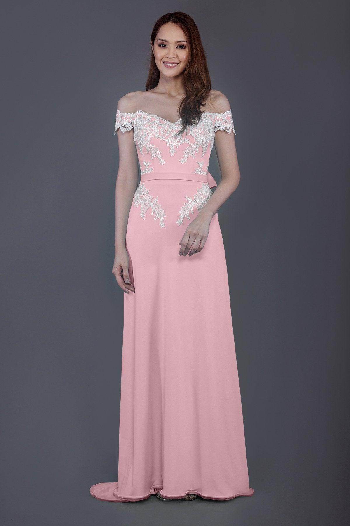 Sheath Sweep Train Knitted Fabric Bridesmaid Dress PR3561