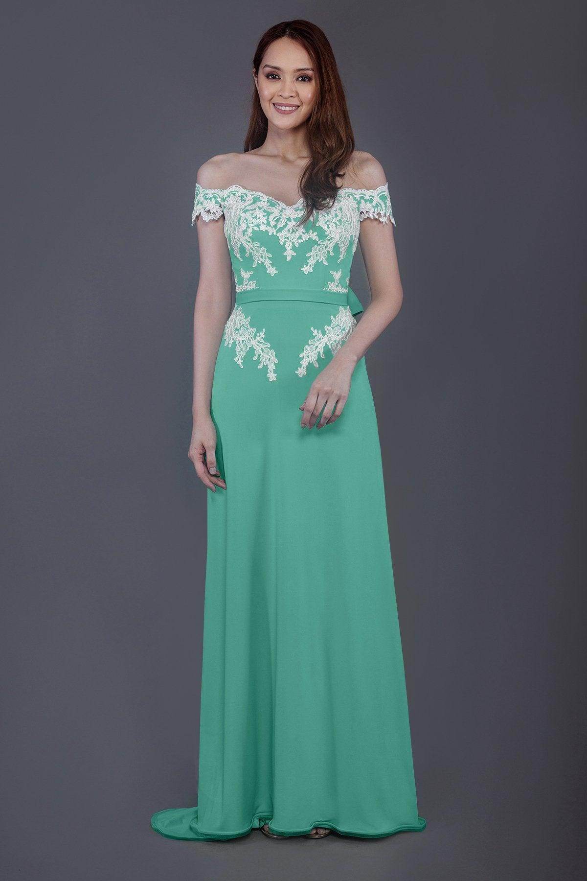 Sheath Sweep Train Knitted Fabric Bridesmaid Dress PR3561