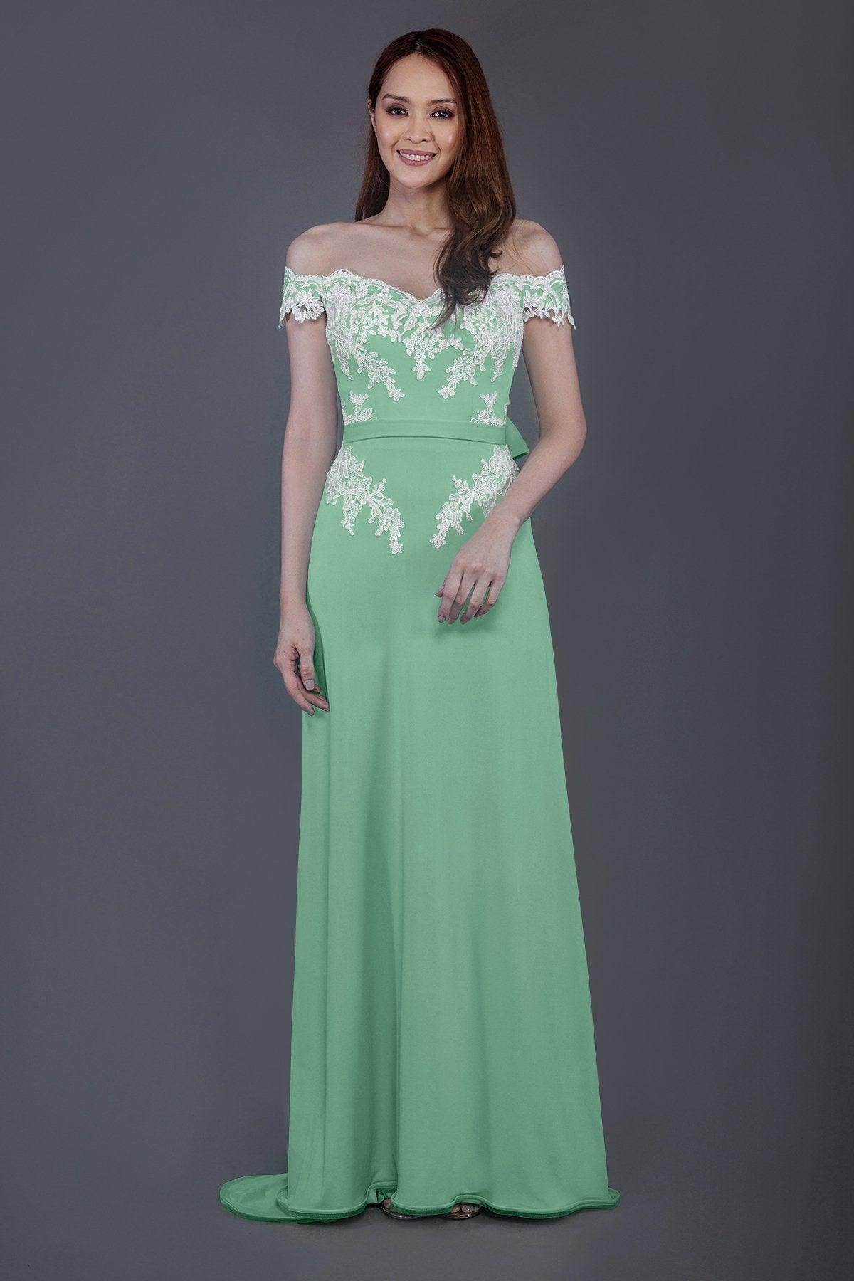 Sheath Sweep Train Knitted Fabric Bridesmaid Dress PR3561