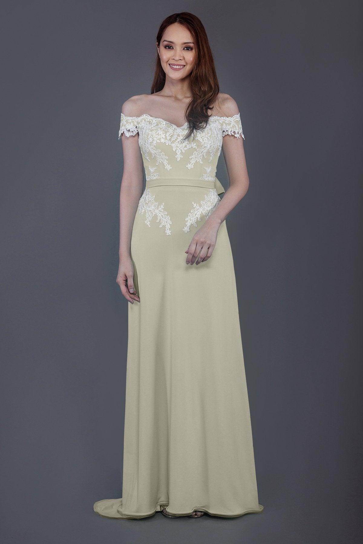 Sheath Sweep Train Knitted Fabric Bridesmaid Dress PR3561
