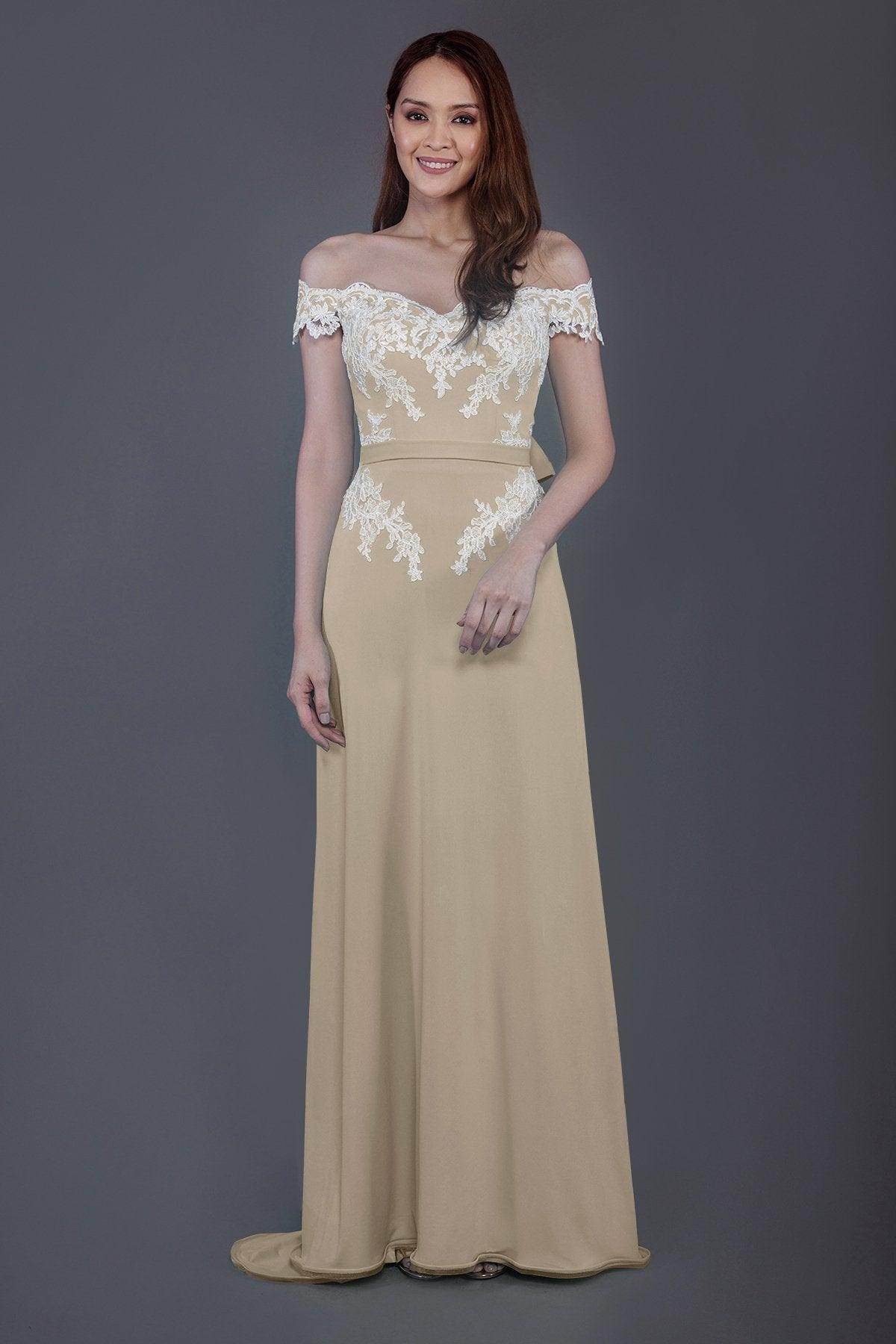 Sheath Sweep Train Knitted Fabric Bridesmaid Dress PR3561