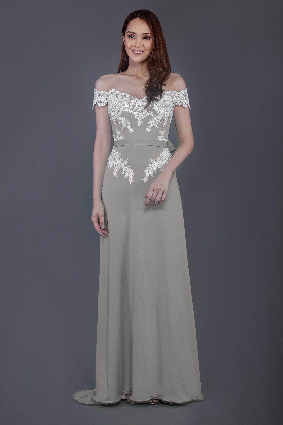 Sheath Sweep Train Knitted Fabric Bridesmaid Dress PR3561