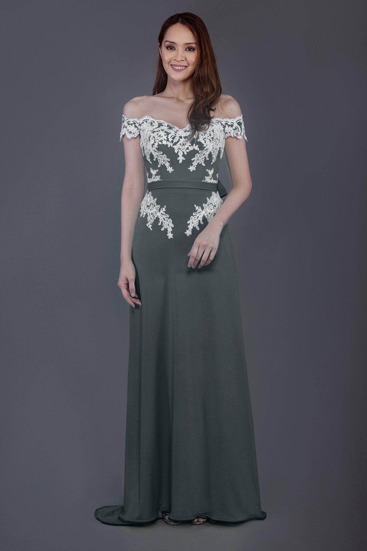 Sheath Sweep Train Knitted Fabric Bridesmaid Dress PR3561