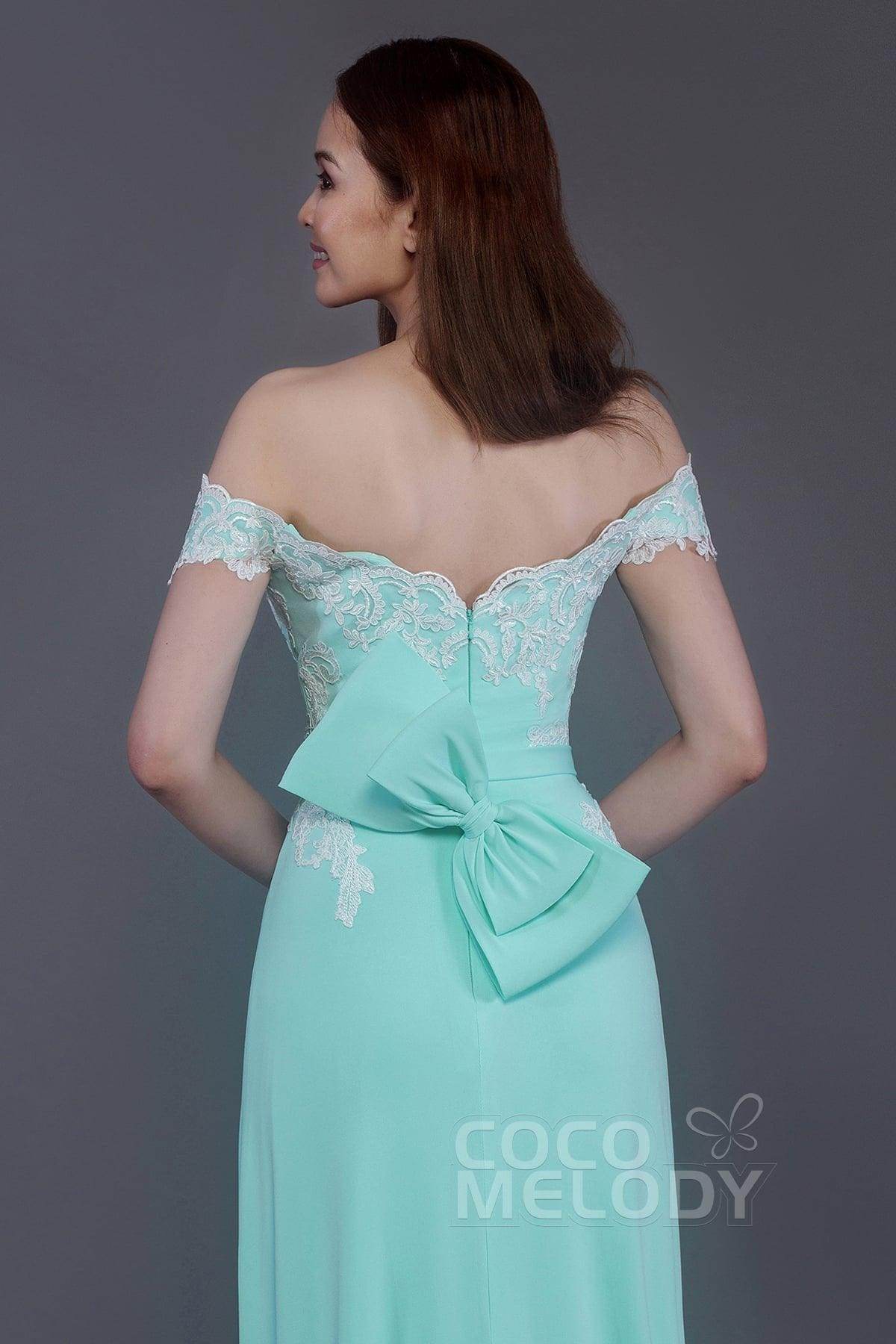 Sheath Sweep Train Knitted Fabric Bridesmaid Dress PR3561