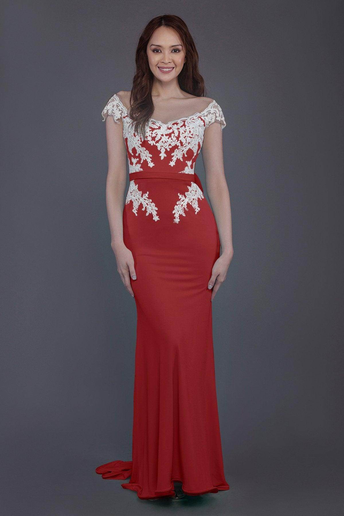 Trumpet Sweep Train Knitted Fabric Bridesmaid Dress PR3562