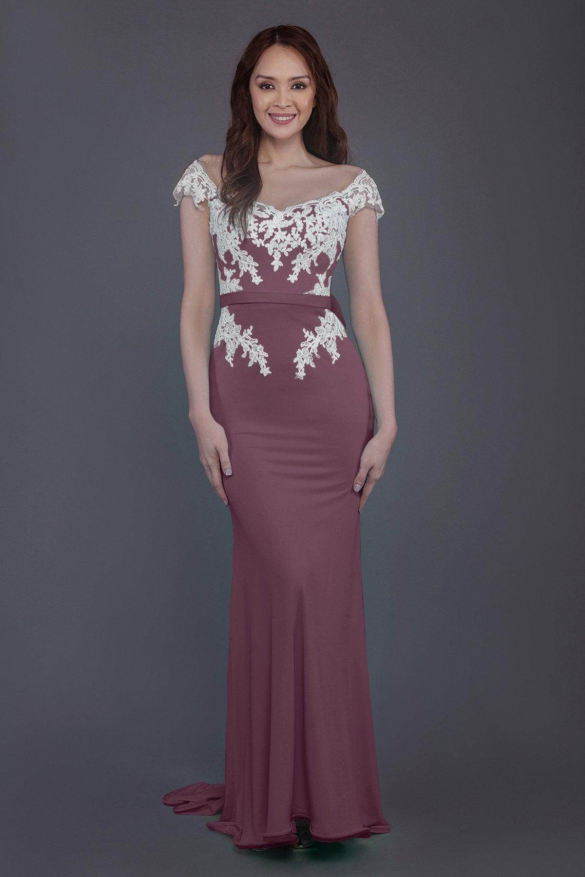 Trumpet Sweep Train Knitted Fabric Bridesmaid Dress PR3562
