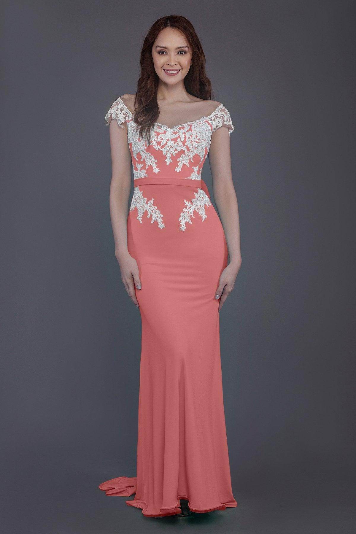 Trumpet Sweep Train Knitted Fabric Bridesmaid Dress PR3562