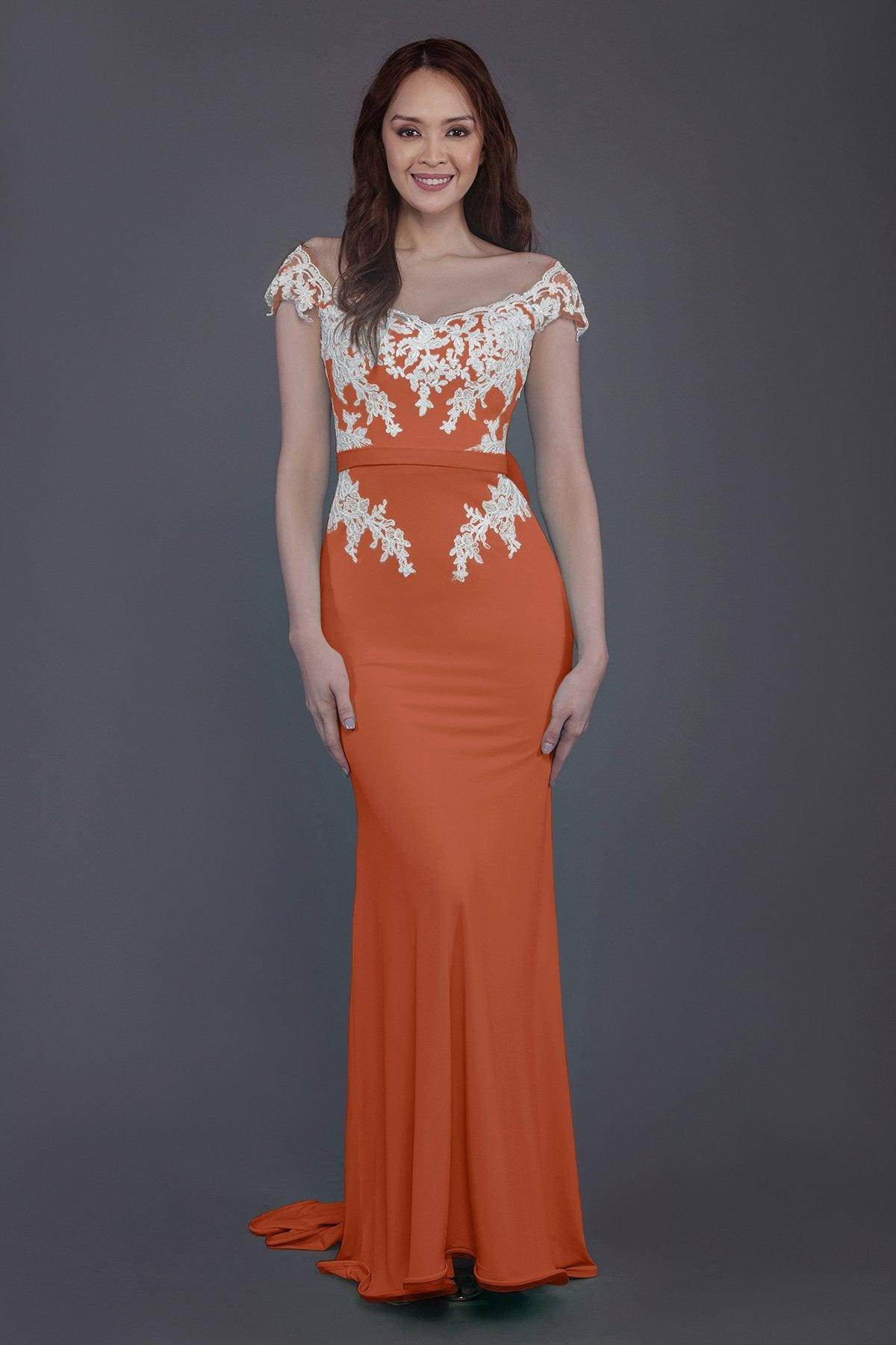 Trumpet Sweep Train Knitted Fabric Bridesmaid Dress PR3562