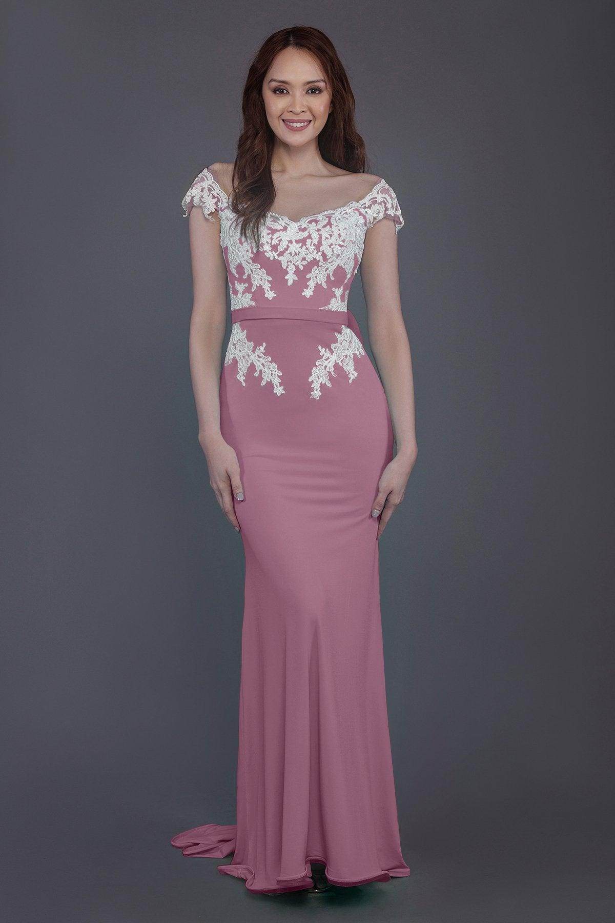 Trumpet Sweep Train Knitted Fabric Bridesmaid Dress PR3562