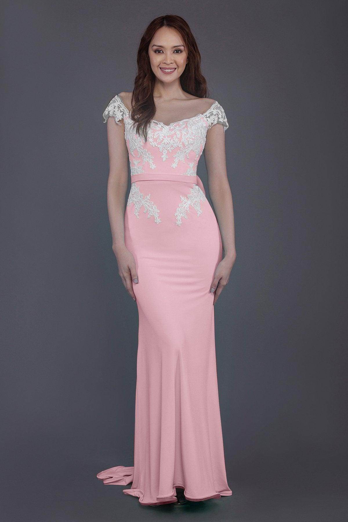 Trumpet Sweep Train Knitted Fabric Bridesmaid Dress PR3562