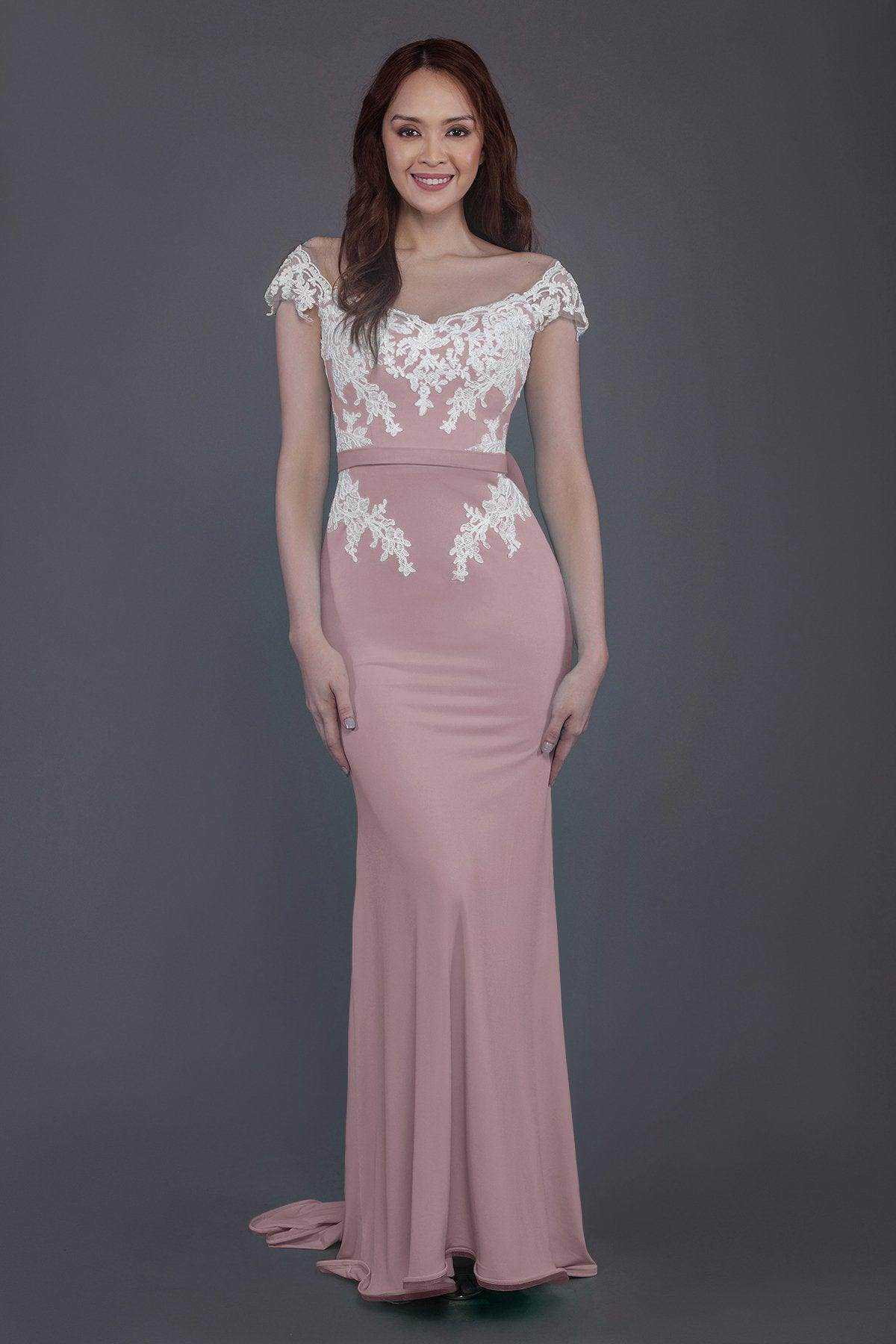 Trumpet Sweep Train Knitted Fabric Bridesmaid Dress PR3562