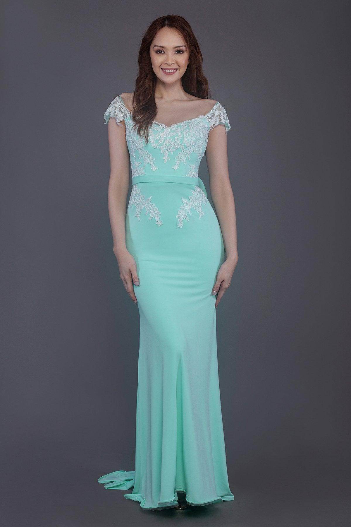 Trumpet Sweep Train Knitted Fabric Bridesmaid Dress PR3562