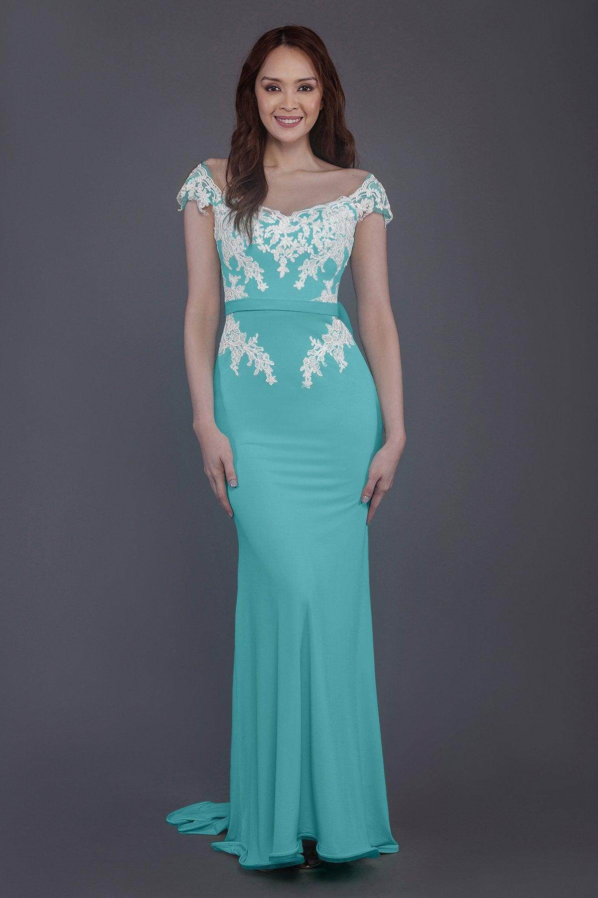 Trumpet Sweep Train Knitted Fabric Bridesmaid Dress PR3562