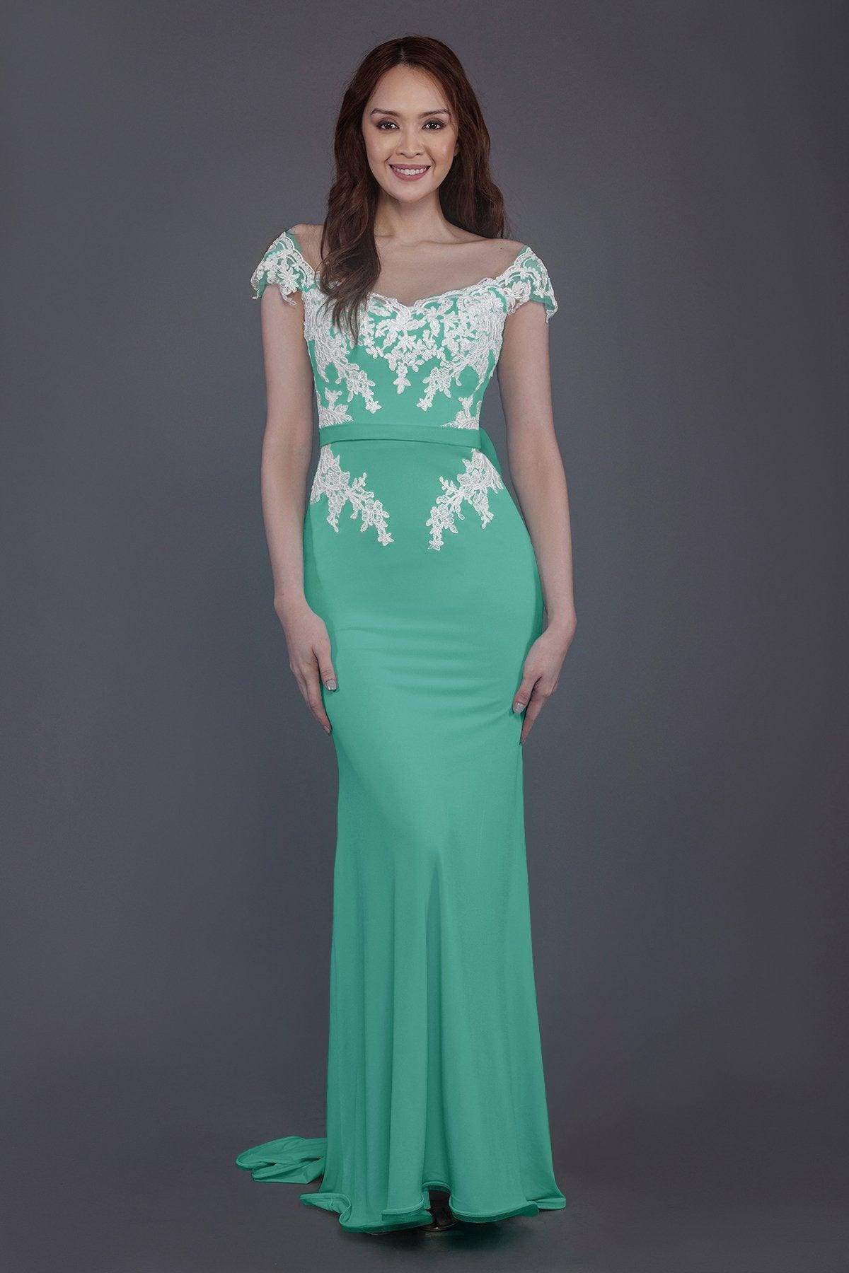Trumpet Sweep Train Knitted Fabric Bridesmaid Dress PR3562
