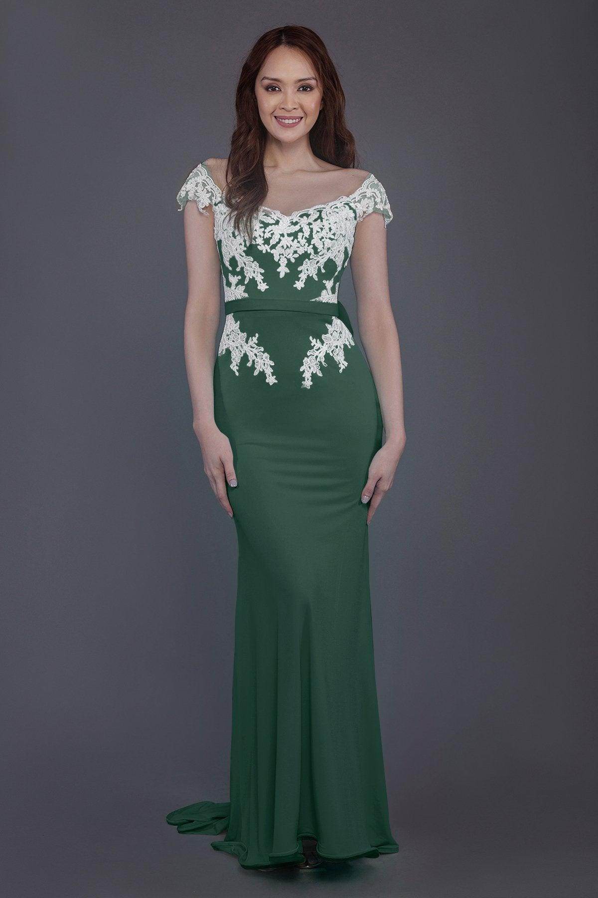Trumpet Sweep Train Knitted Fabric Bridesmaid Dress PR3562