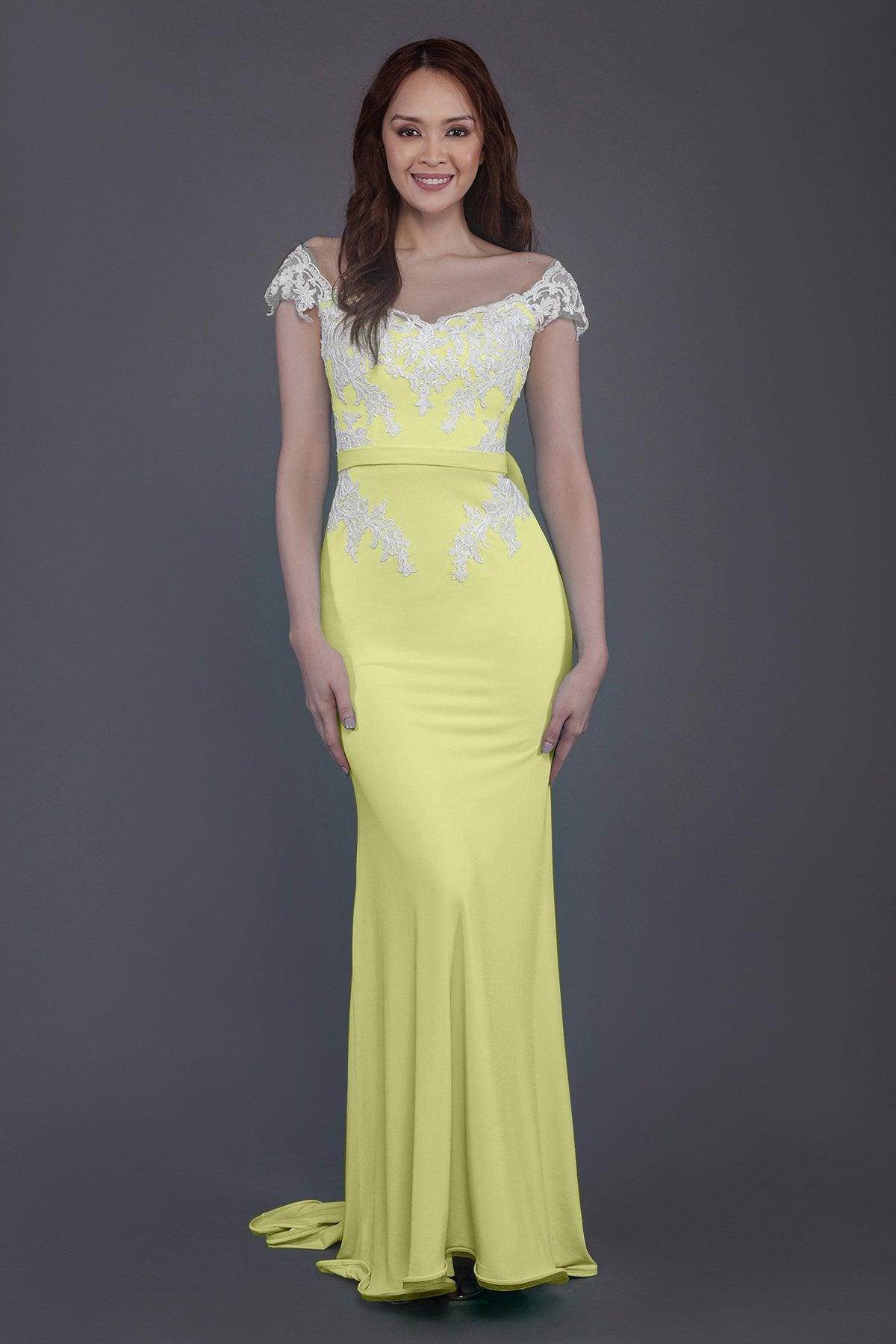 Trumpet Sweep Train Knitted Fabric Bridesmaid Dress PR3562