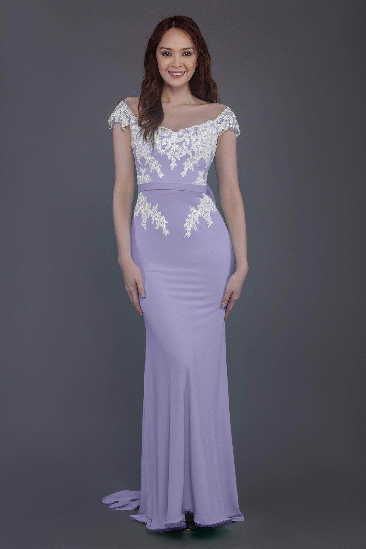 Trumpet Sweep Train Knitted Fabric Bridesmaid Dress PR3562