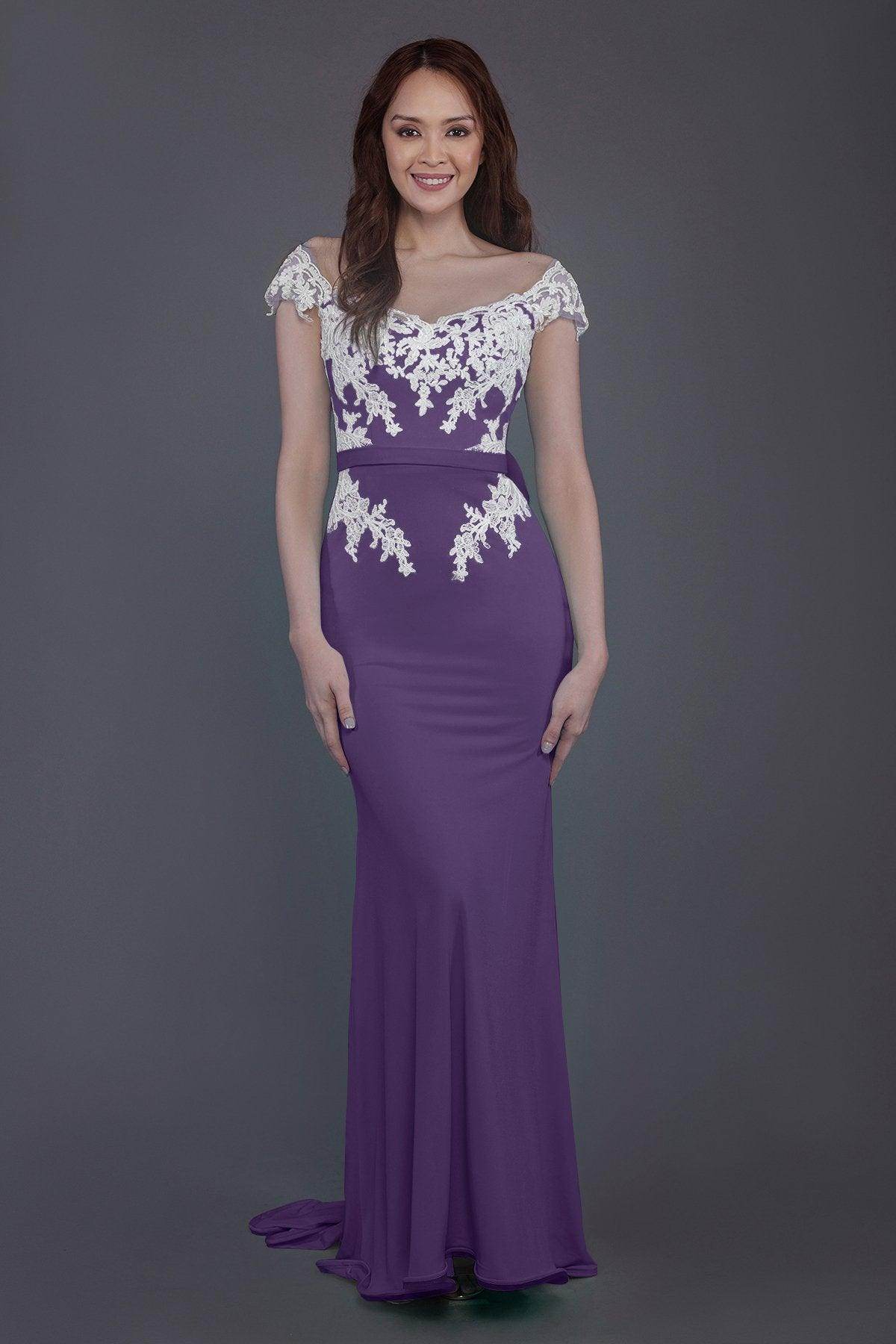 Trumpet Sweep Train Knitted Fabric Bridesmaid Dress PR3562