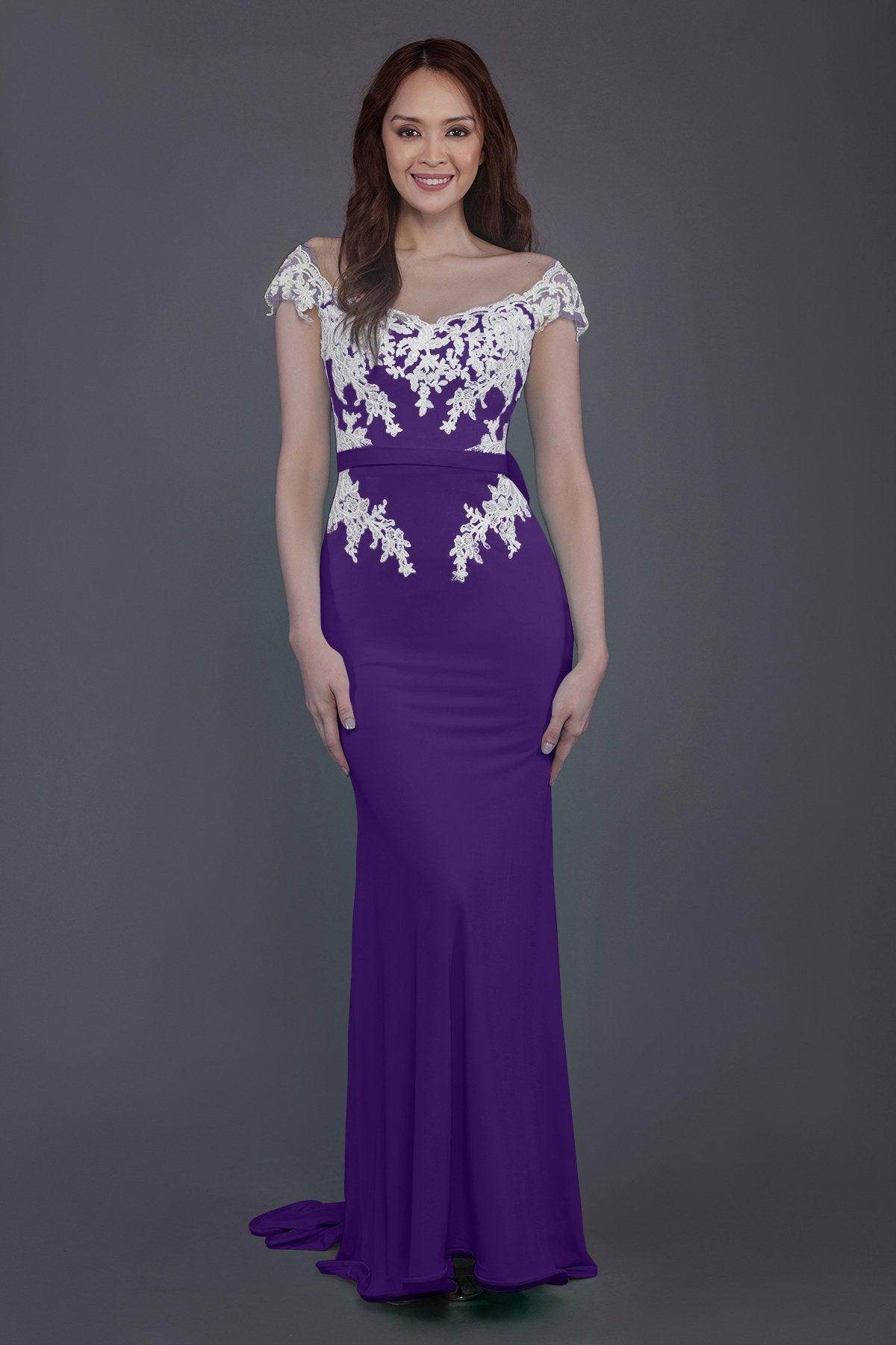 Trumpet Sweep Train Knitted Fabric Bridesmaid Dress PR3562
