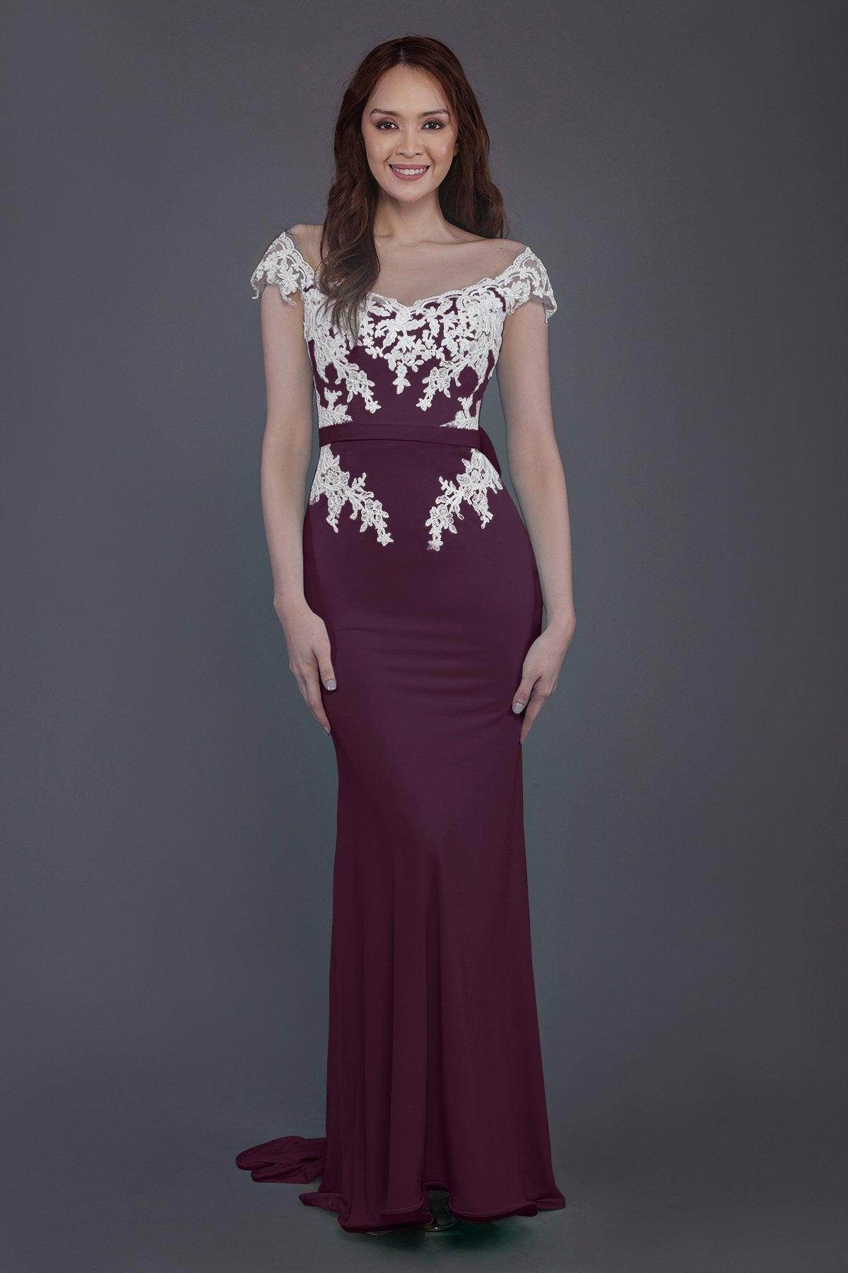 Trumpet Sweep Train Knitted Fabric Bridesmaid Dress PR3562