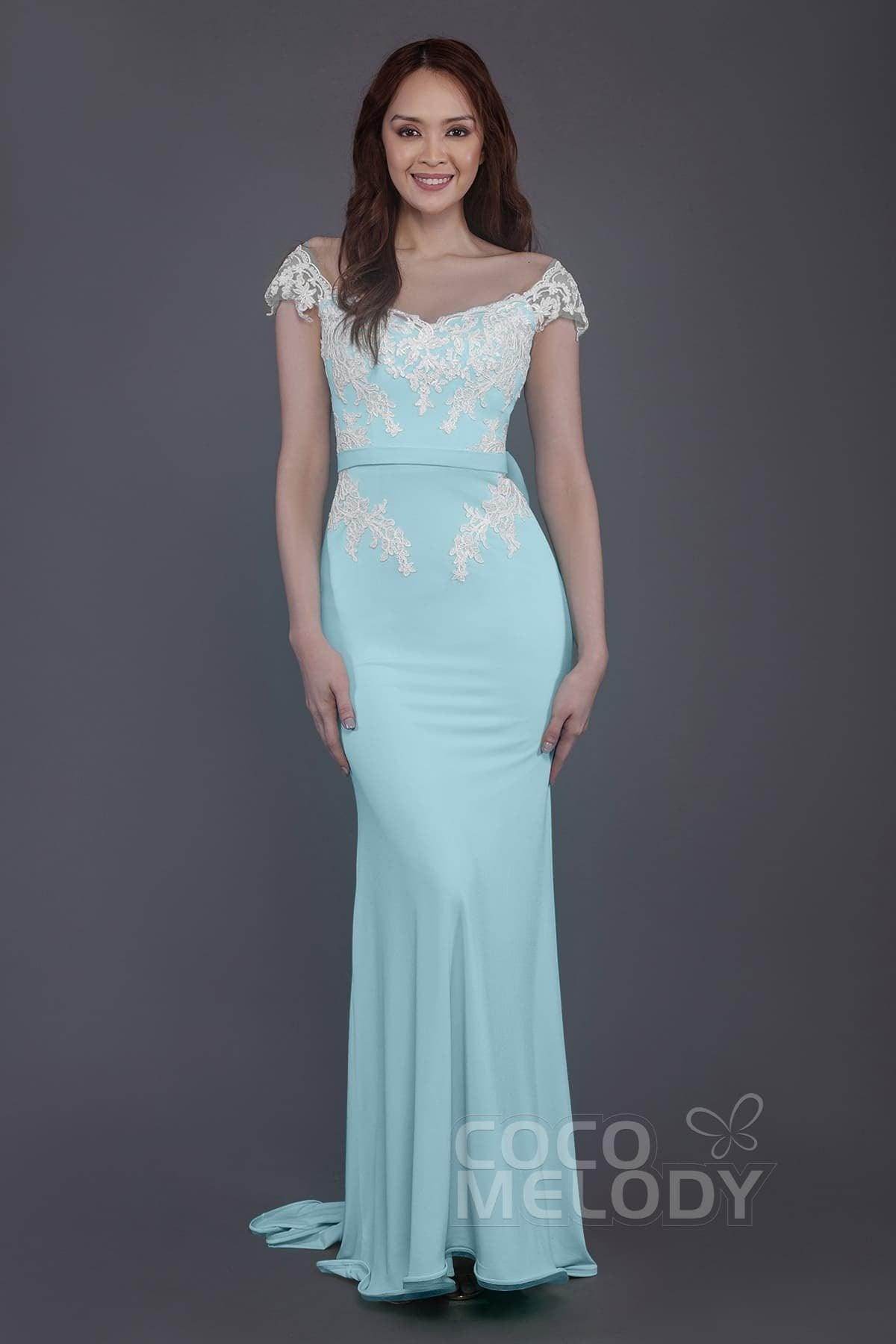 Trumpet Sweep Train Knitted Fabric Bridesmaid Dress PR3562