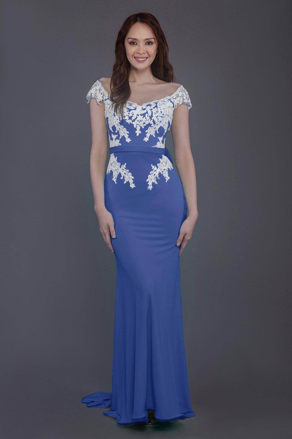 Trumpet Sweep Train Knitted Fabric Bridesmaid Dress PR3562