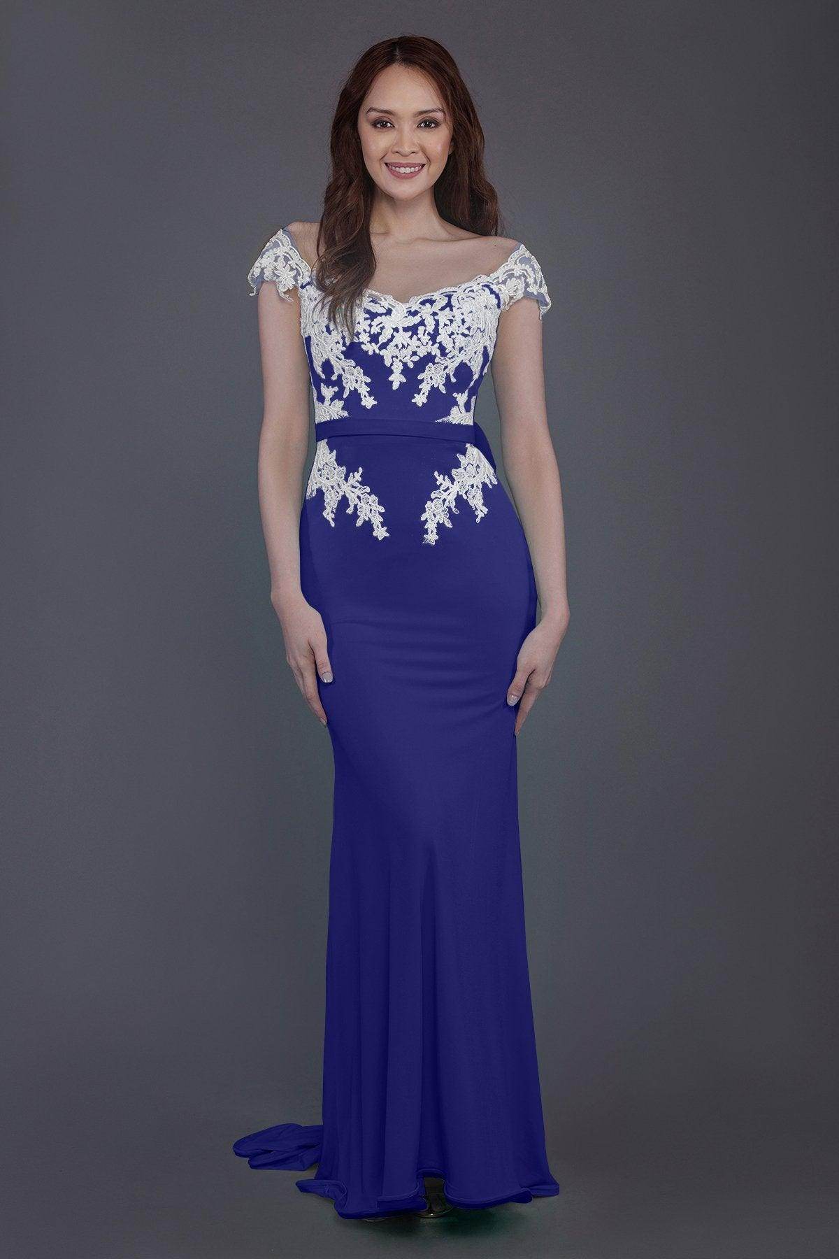 Trumpet Sweep Train Knitted Fabric Bridesmaid Dress PR3562