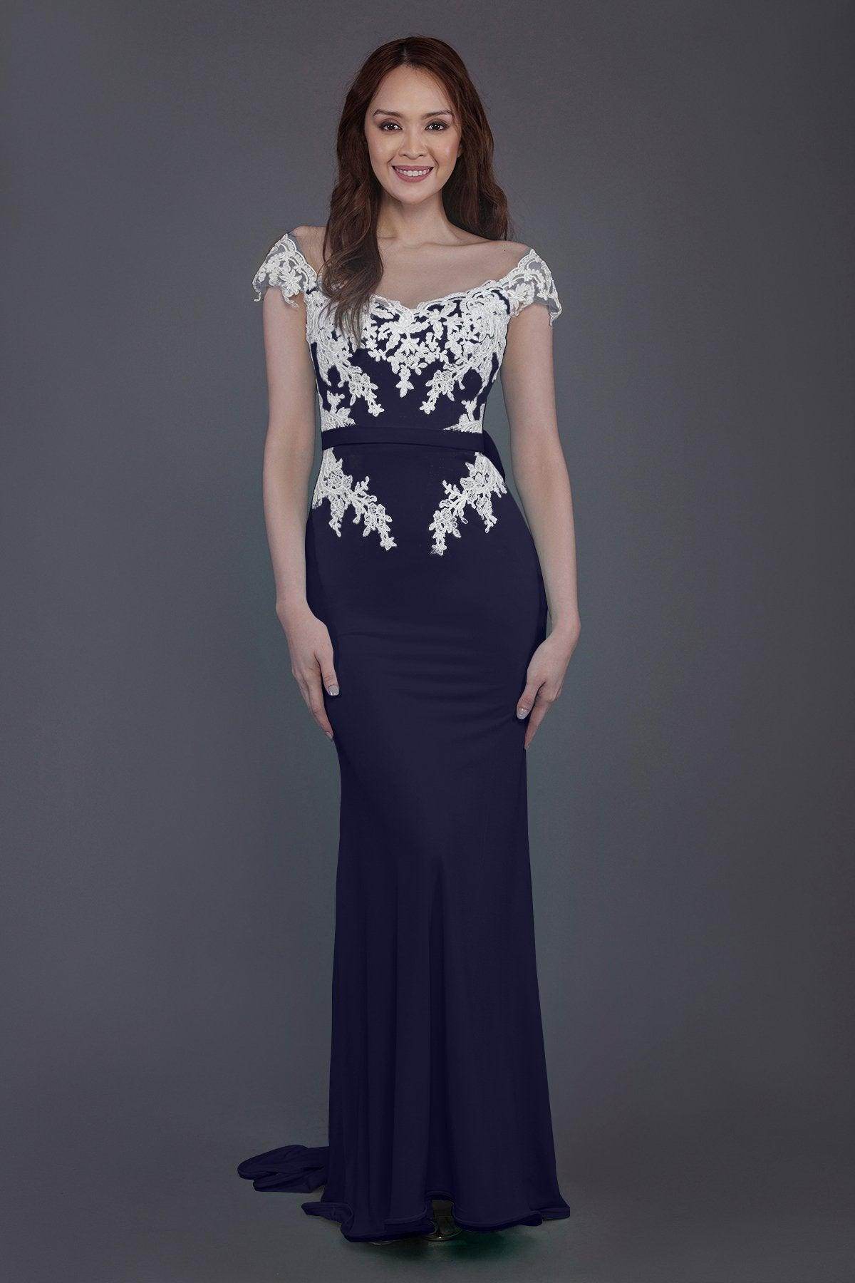 Trumpet Sweep Train Knitted Fabric Bridesmaid Dress PR3562