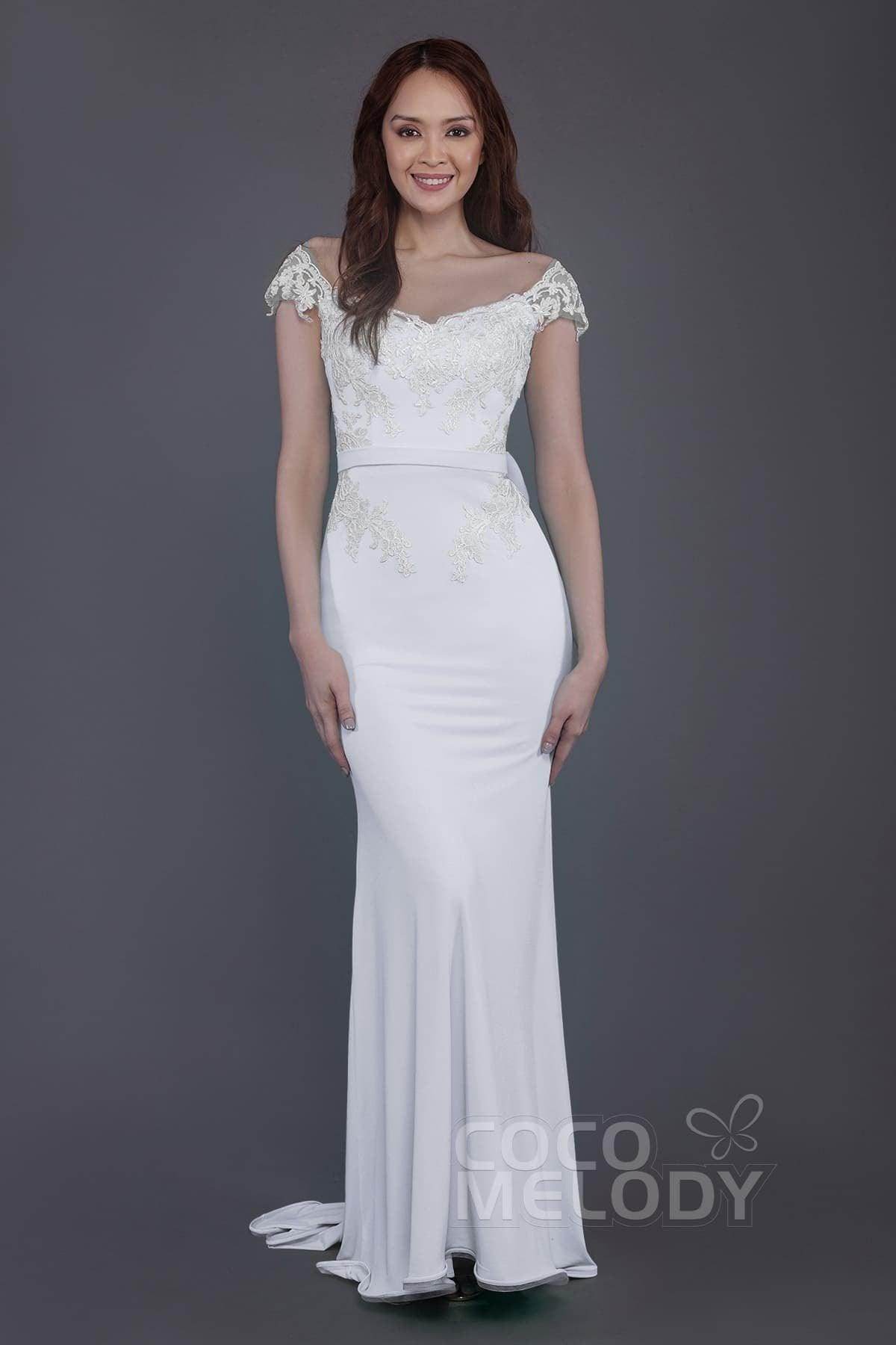Trumpet Sweep Train Knitted Fabric Bridesmaid Dress PR3562