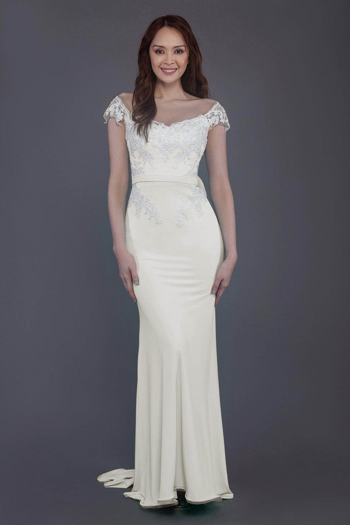 Trumpet Sweep Train Knitted Fabric Bridesmaid Dress PR3562