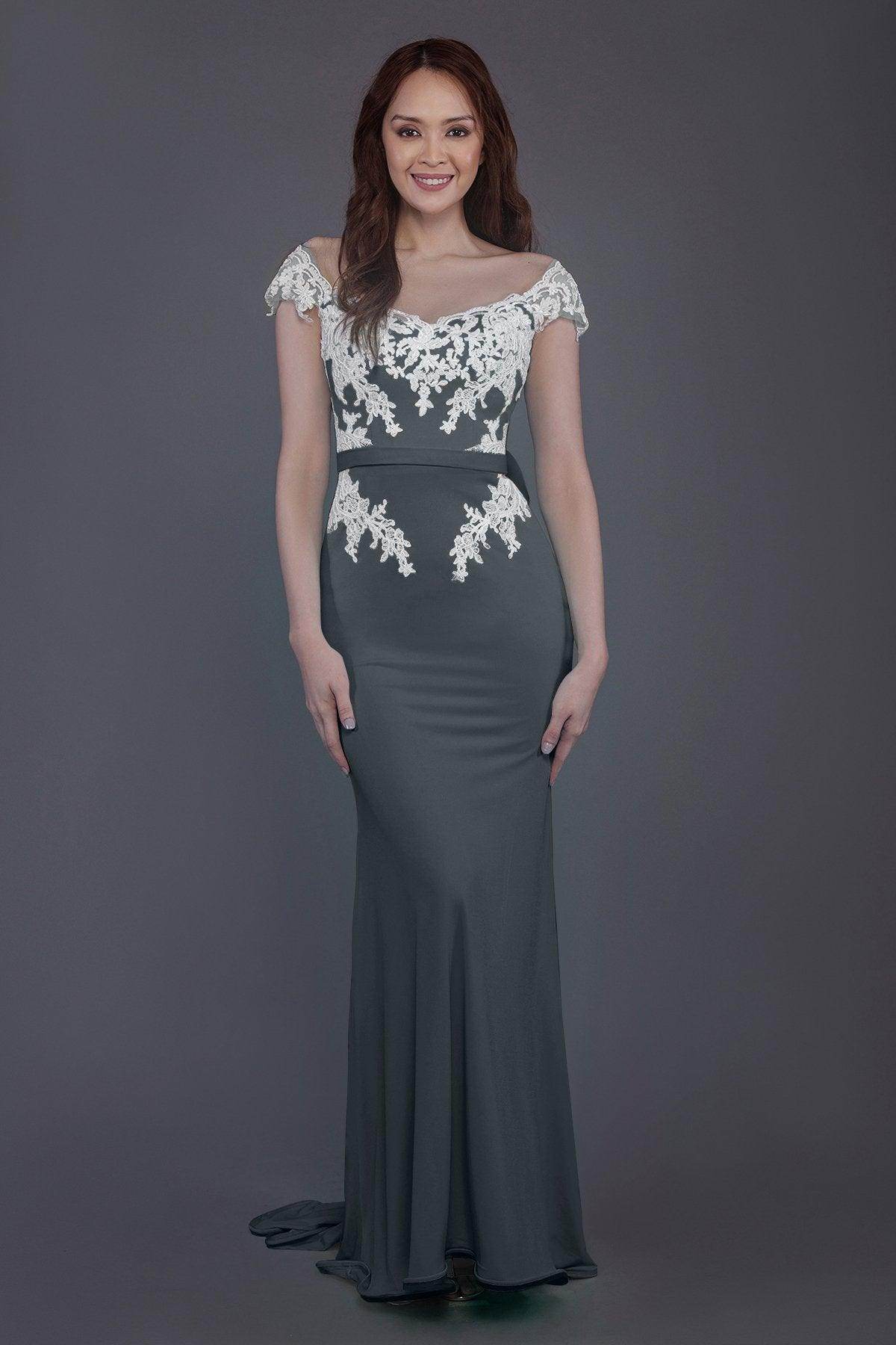 Trumpet Sweep Train Knitted Fabric Bridesmaid Dress PR3562